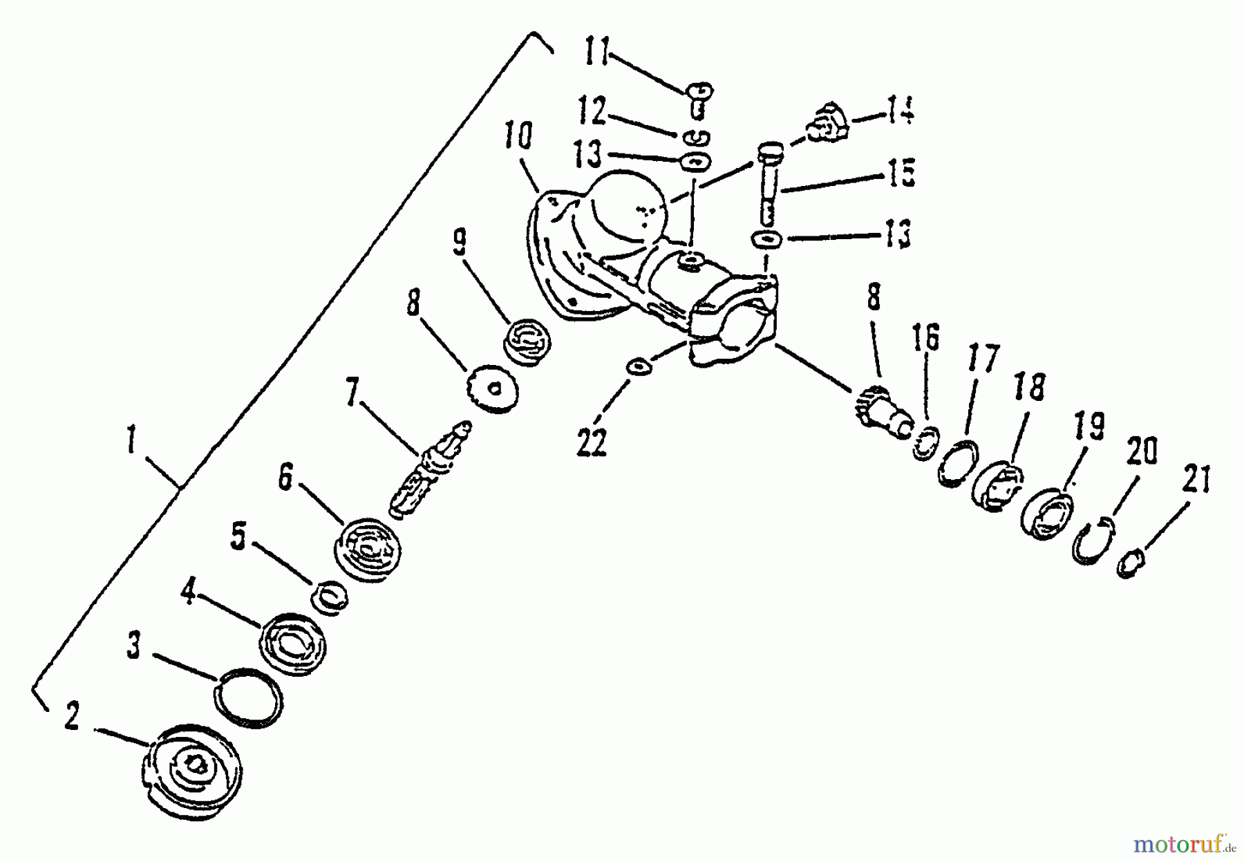Echo Trimmer, Faden / Bürste SRM-2301 - Echo String Trimmer, S/N:0031001 - 9999999 Gear Case Assembly