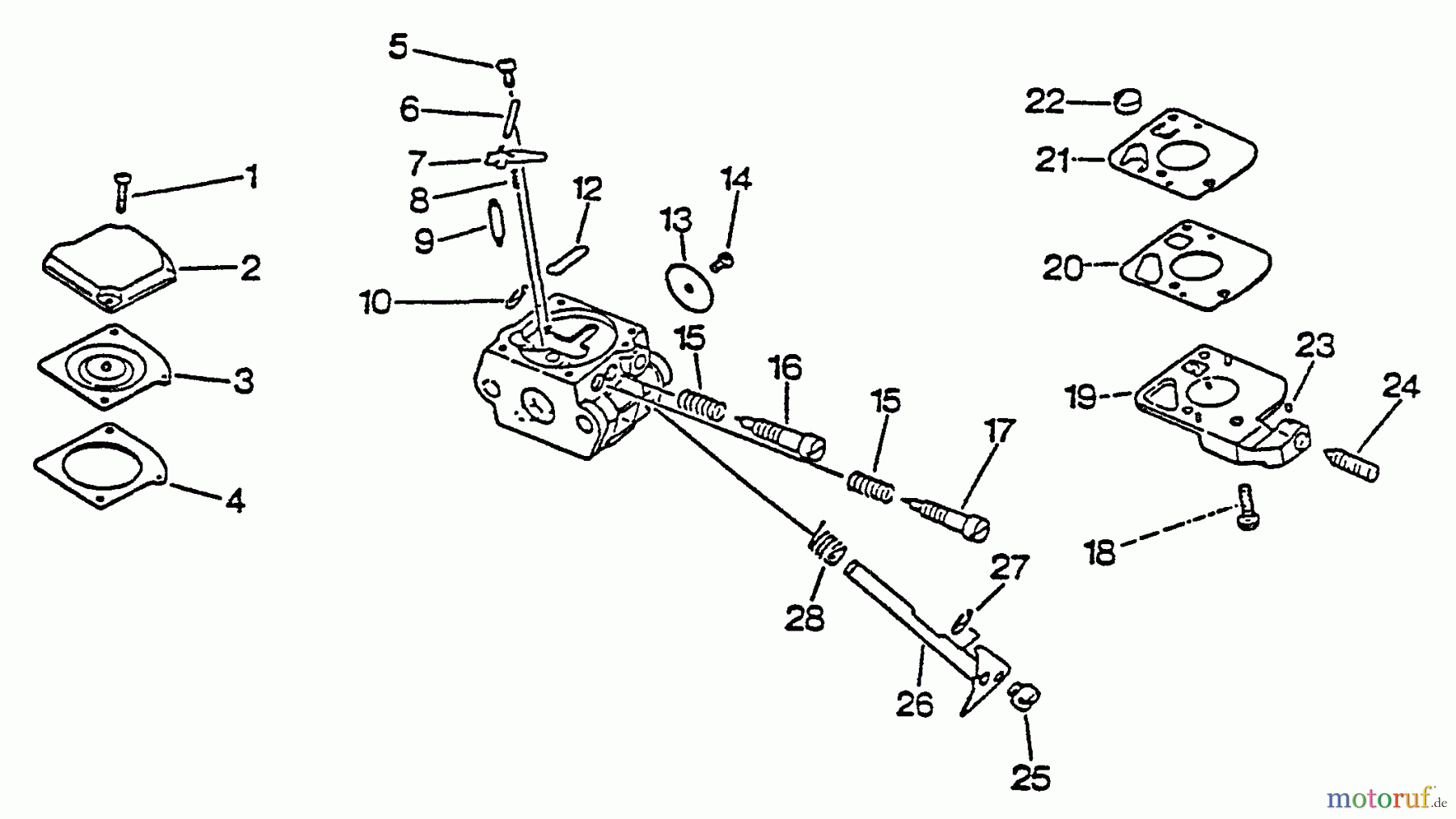 Echo Trimmer, Faden / Bürste SRM-2301 - Echo String Trimmer, S/N:0031001 - 9999999 Carburetor SRM-2301/2310