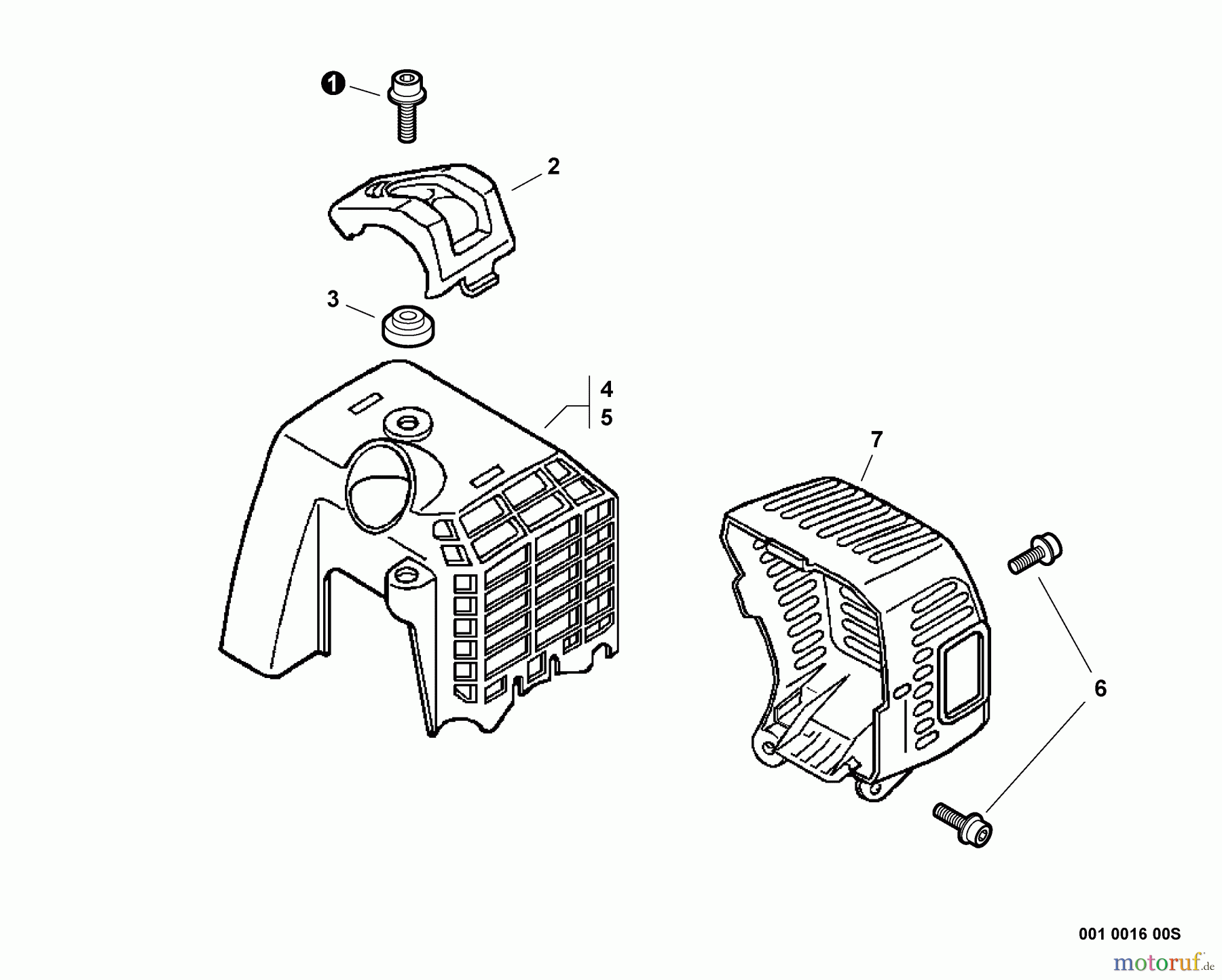 Echo Trimmer, Faden / Bürste SRM-230S - Echo String Trimmer, S/N:07001001 - 07999999 Engine Cover, Exhaust Cover