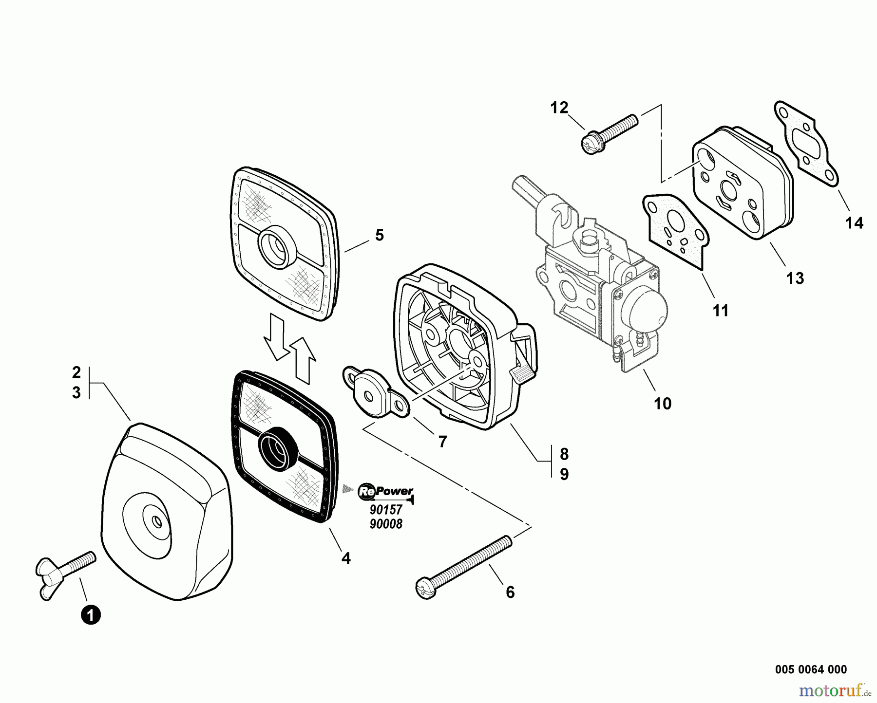 Echo Trimmer, Faden / Bürste SRM-231U - Echo String Trimmer/Brush Cutter, S/N:02001001 - 02999999 Intake