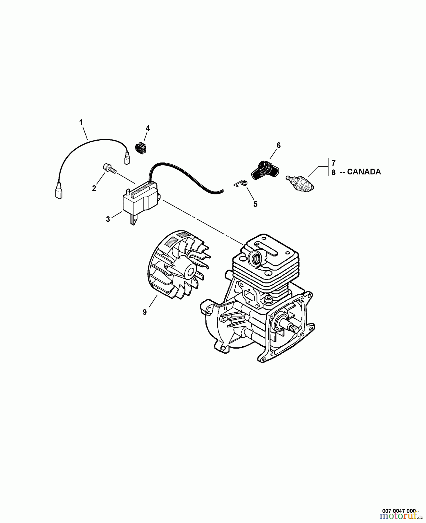 Echo Bläser / Sauger / Häcksler / Mulchgeräte PB-260L - Echo Back Pack Blower, S/N: 03001001 - 03999999 Ignition