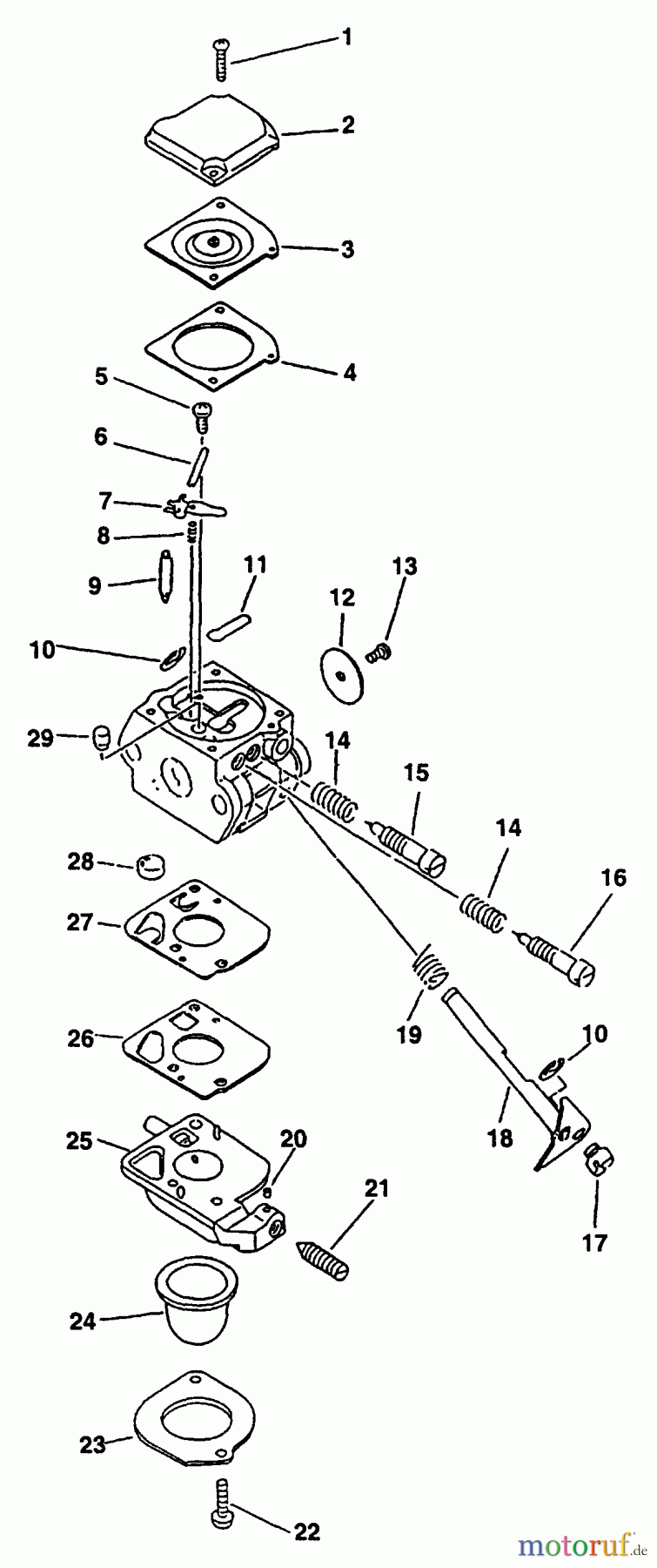 Echo Trimmer, Faden / Bürste SRM-2410 - Echo String Trimmer (Type 1) Carburetor S/N: 001001 - 161628