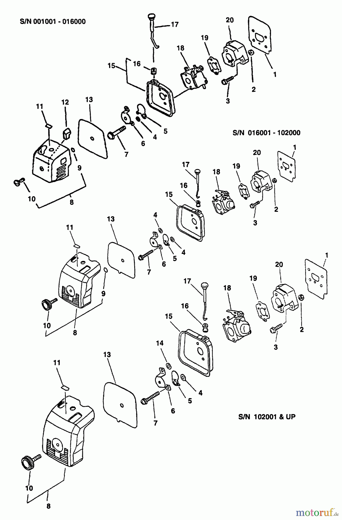 Echo Trimmer, Faden / Bürste SRM-2410 - Echo String Trimmer (Type 1) Intake, Air Cleaner