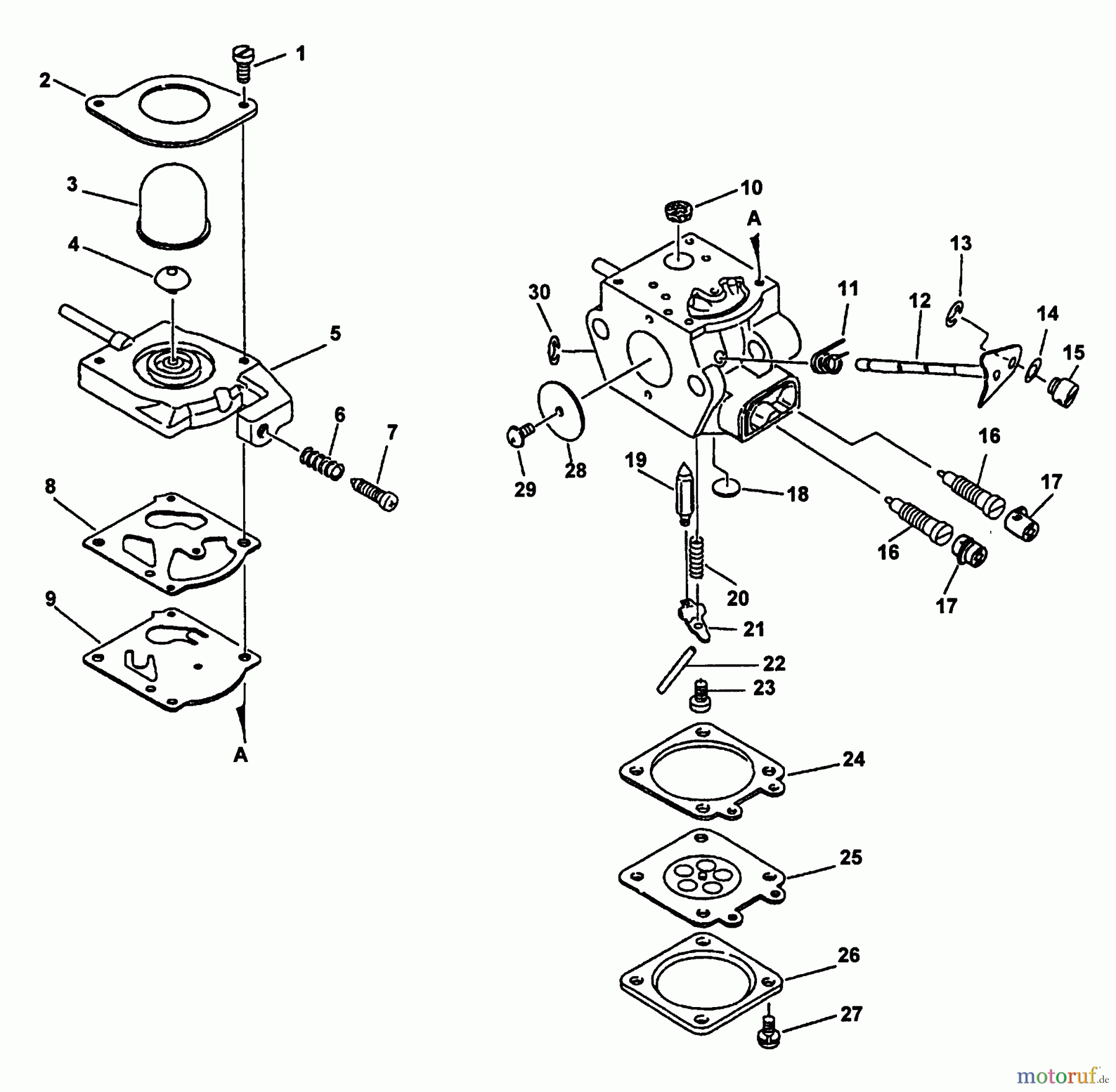 Echo Trimmer, Faden / Bürste SRM-2450 - Echo String Trimmer (Type 1E) Carburetor
