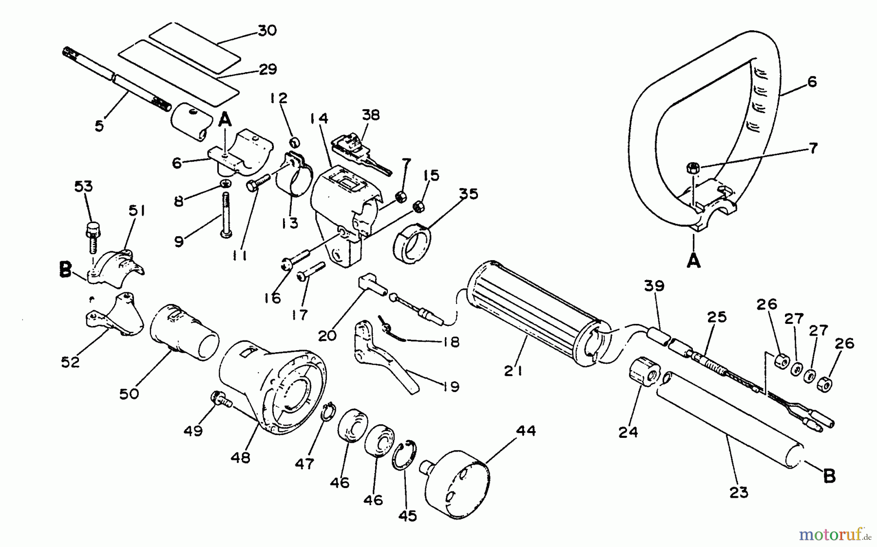 Echo Trimmer, Faden / Bürste SRM-2500 - Echo String Trimmer Clutch Housing, Driveshaft, Handles, Ignition Switch, Throttle