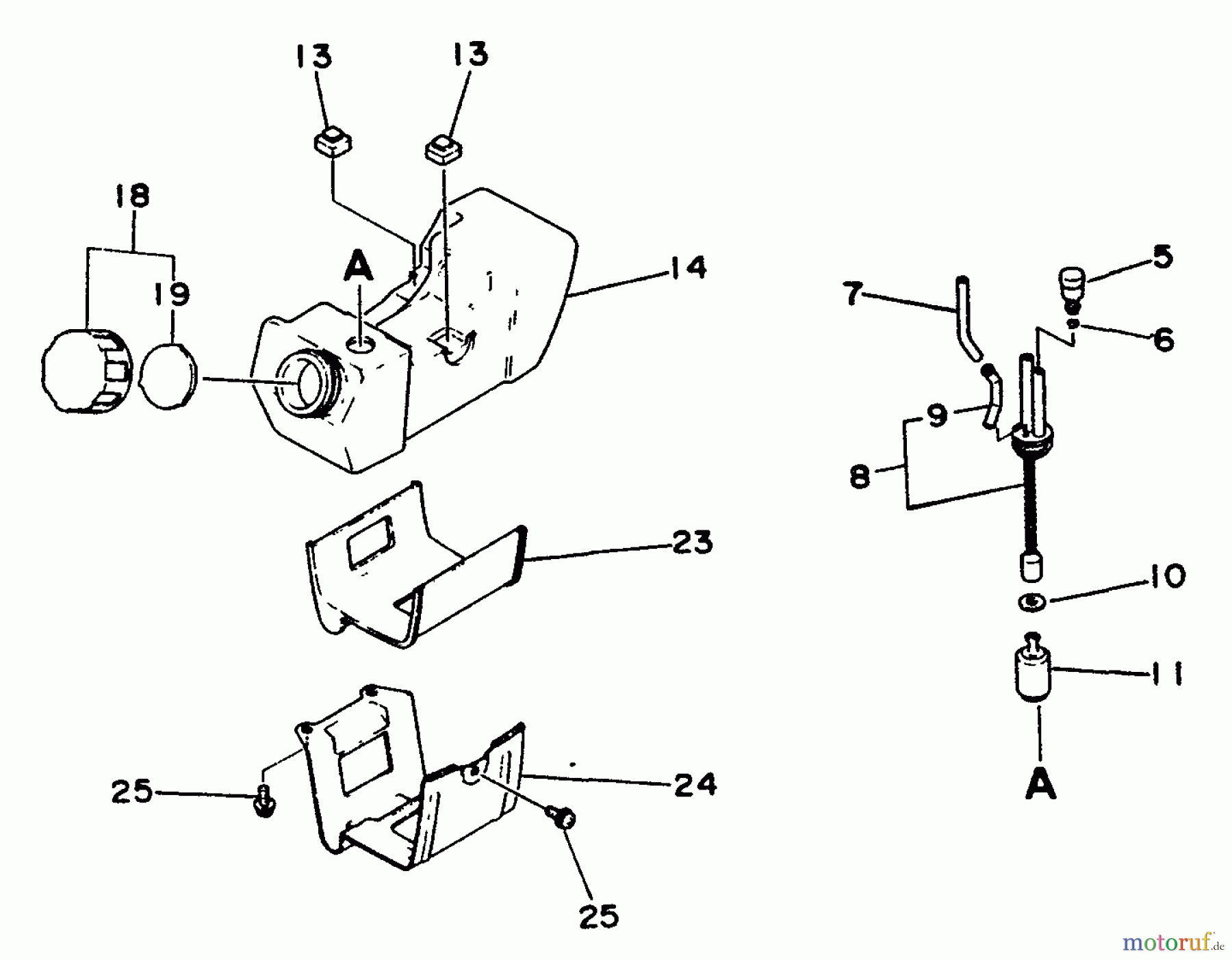 Echo Trimmer, Faden / Bürste SRM-2500 - Echo String Trimmer Fuel System