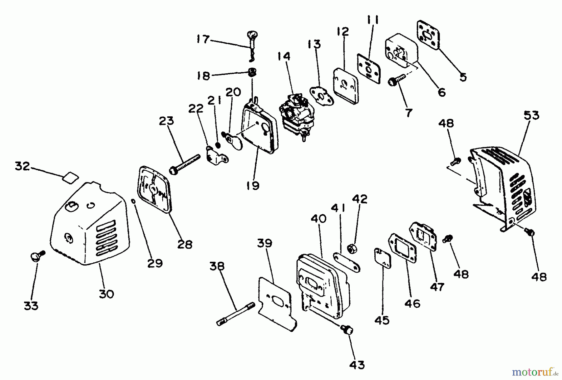 Echo Trimmer, Faden / Bürste SRM-2500 - Echo String Trimmer Intake, Exhaust, Air Cleaner