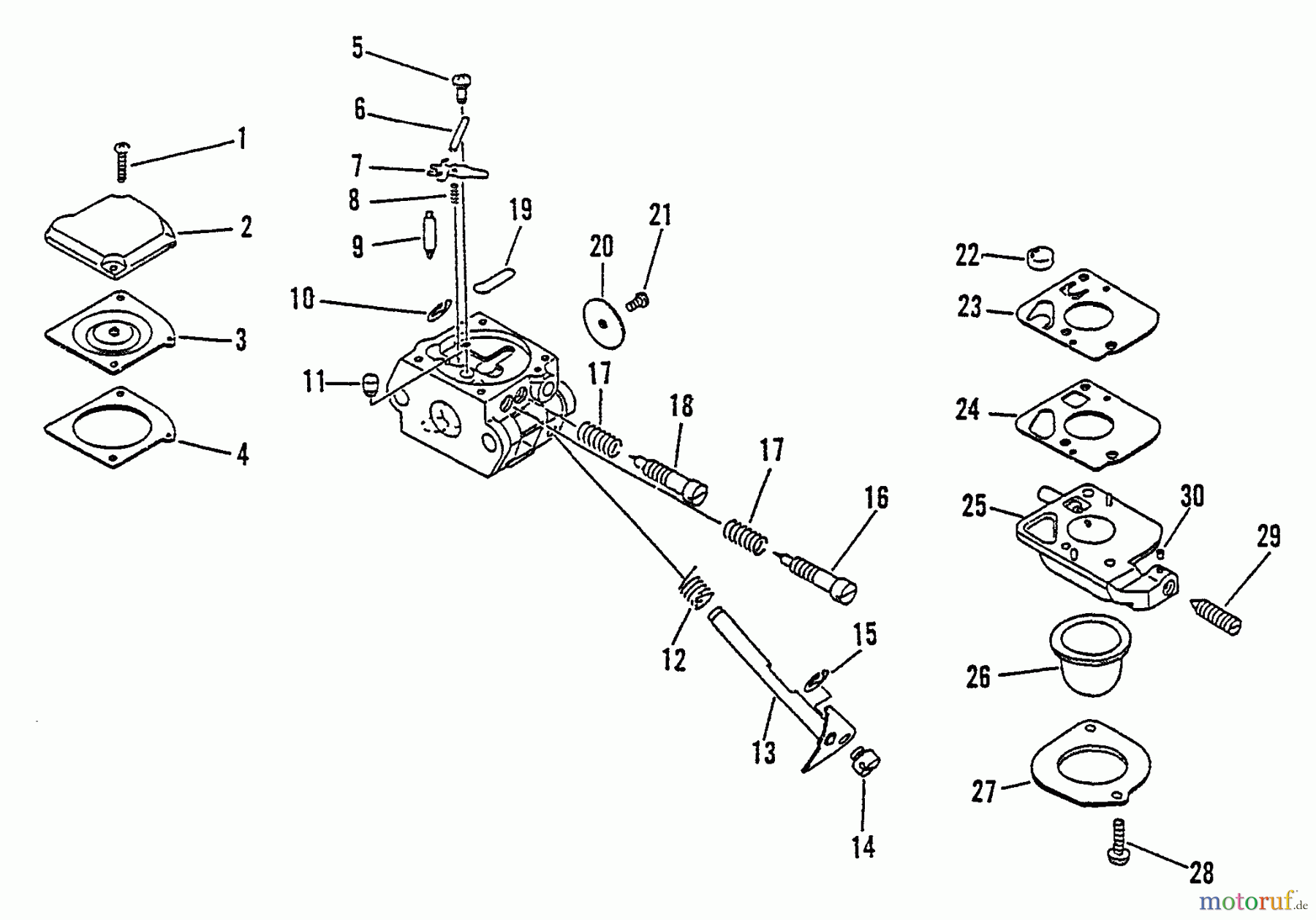 Echo Trimmer, Faden / Bürste SRM-2501 - Echo String Trimmer, S/N:0043001 - 0061968 Carburetor