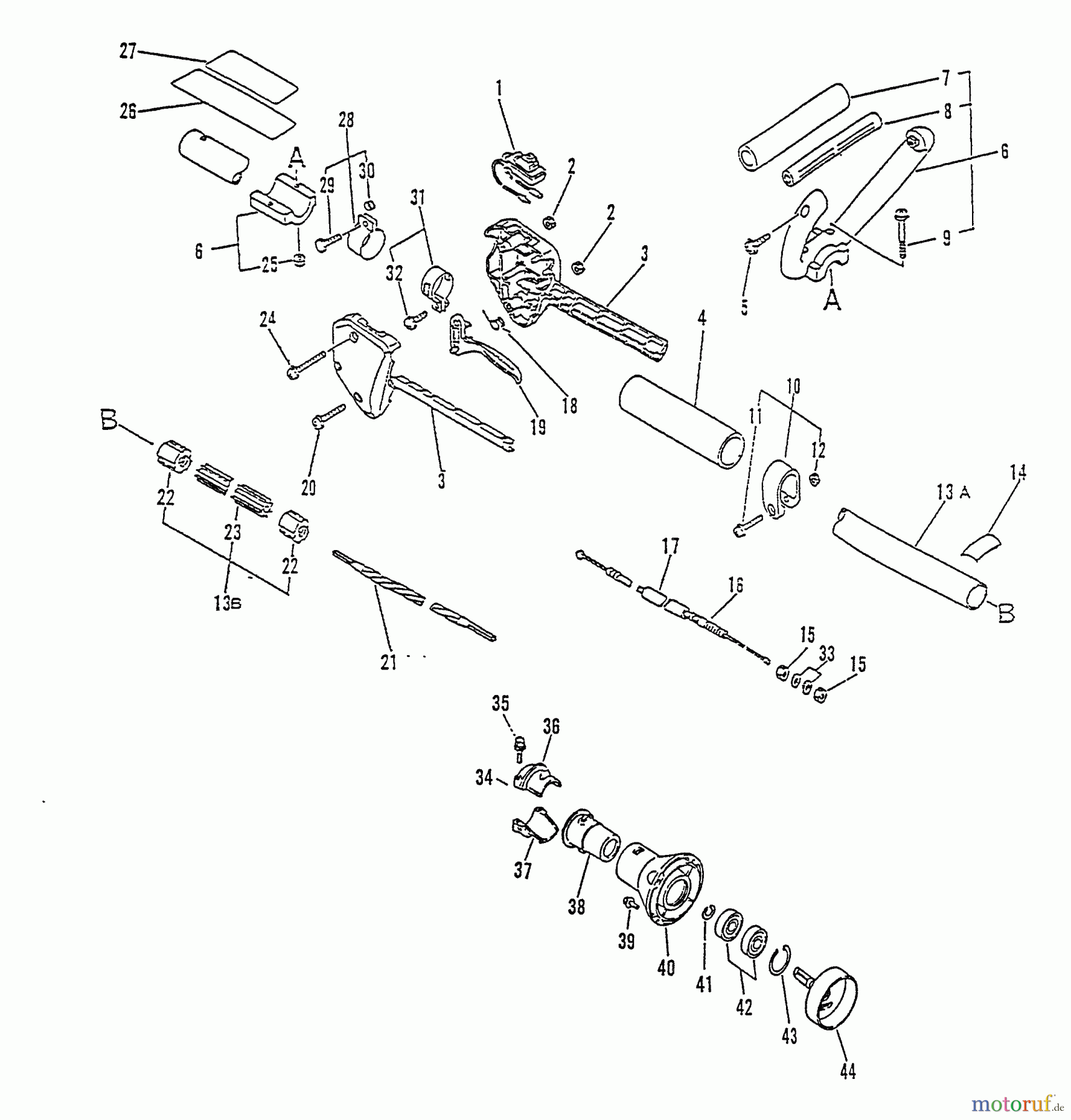 Echo Trimmer, Faden / Bürste SRM-2501 - Echo String Trimmer, S/N:079352 - 098240 Clutch Housing, Driveshaft, Handles, Ignition Switch, Throttle