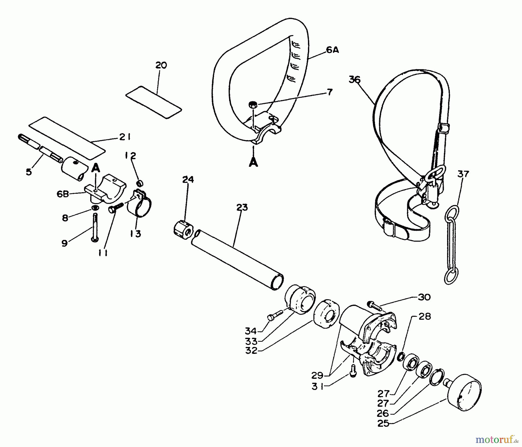  Echo Trimmer, Faden / Bürste SRM-250E - Echo String Trimmer Driveshaft, Handles, Left