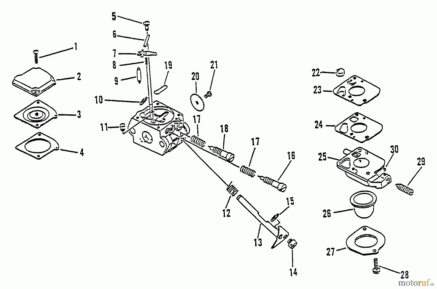  Echo Trimmer, Faden / Bürste SRM-2501 - Echo String Trimmer, S/N:061969 - 079351 Carburetor