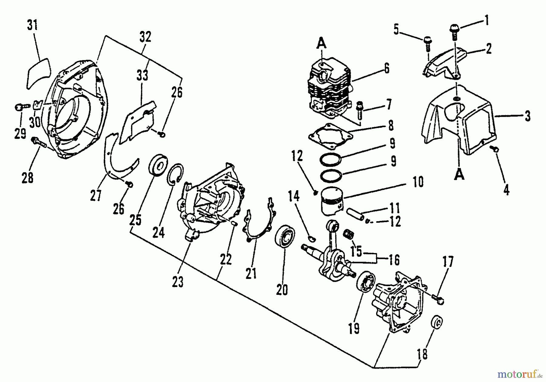  Echo Trimmer, Faden / Bürste SRM-2501 - Echo String Trimmer, S/N:061969 - 079351 Engine, Crankcase, Fan Housing, Cover