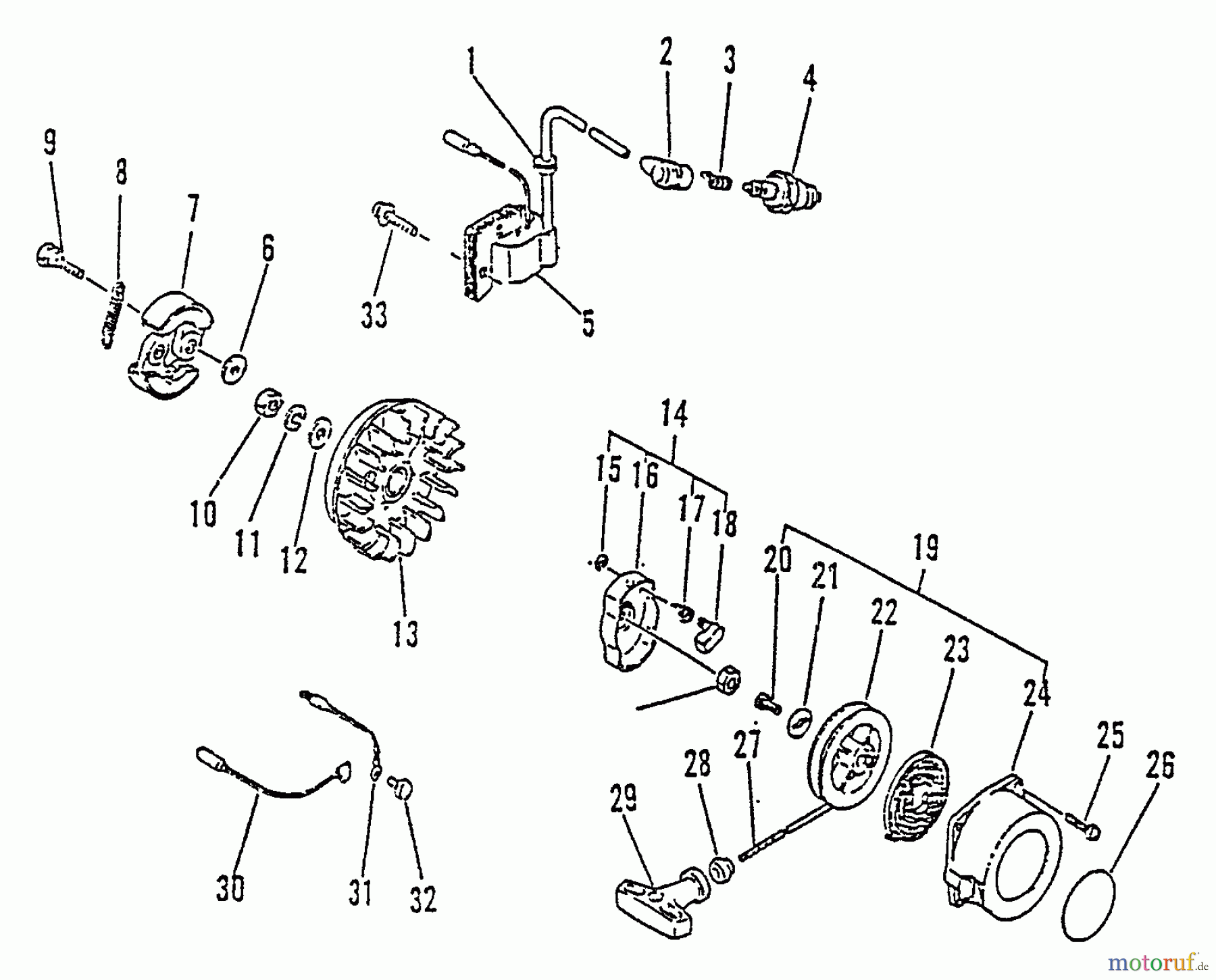 Echo Trimmer, Faden / Bürste SRM-2501 - Echo String Trimmer, S/N:079352 - 098240 Clutch, Ignition, Starter