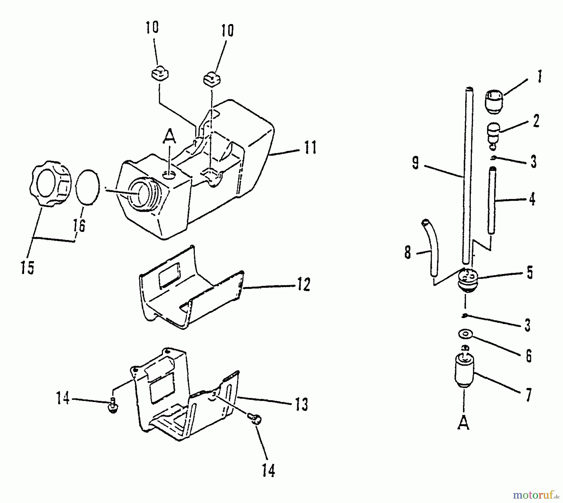 Echo Trimmer, Faden / Bürste SRM-2501 - Echo String Trimmer, S/N:079352 - 098240 Fuel System