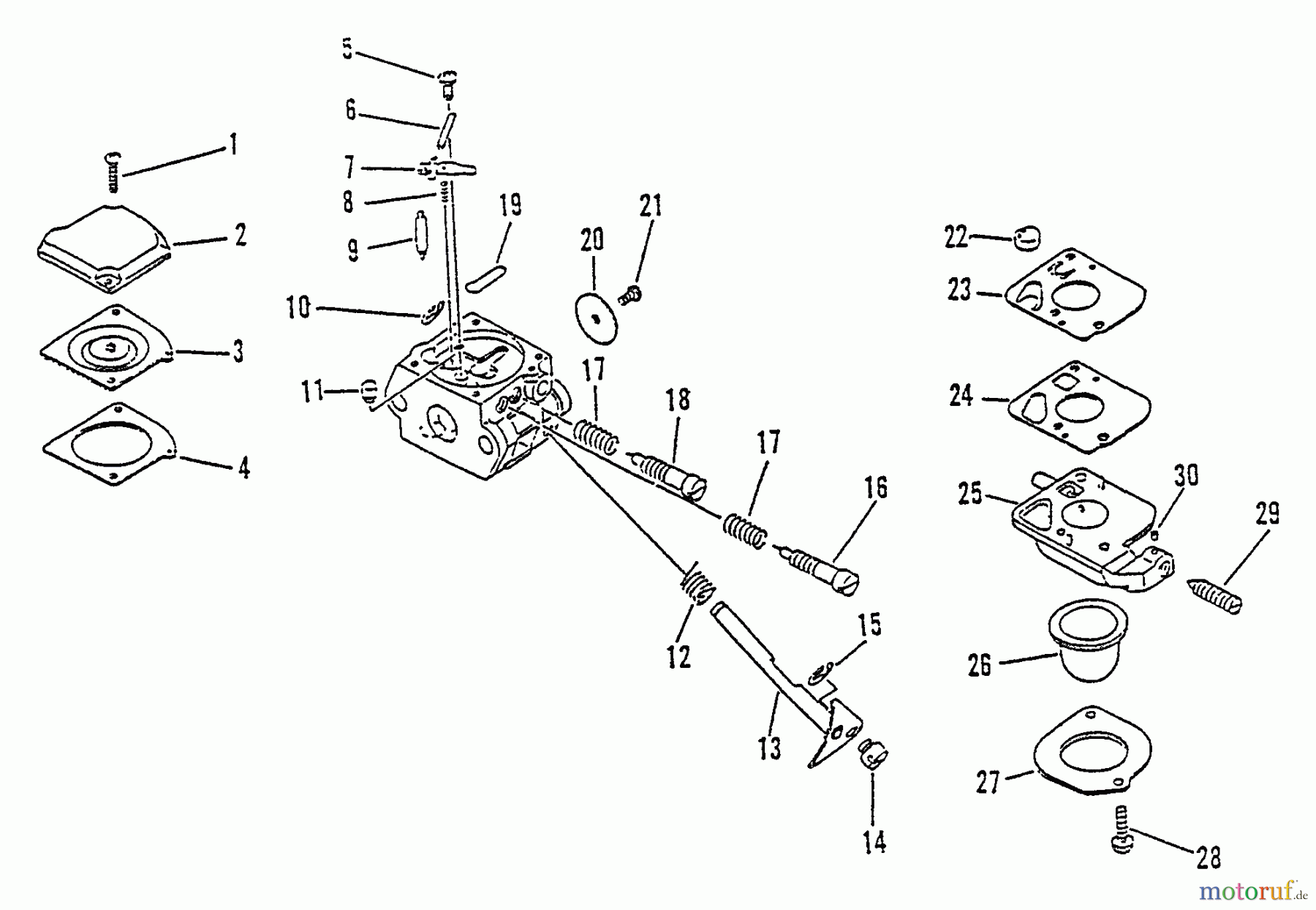 Echo Trimmer, Faden / Bürste SRM-2510 - Echo String Trimmer, S/N:098241 - 999999 Carburetor