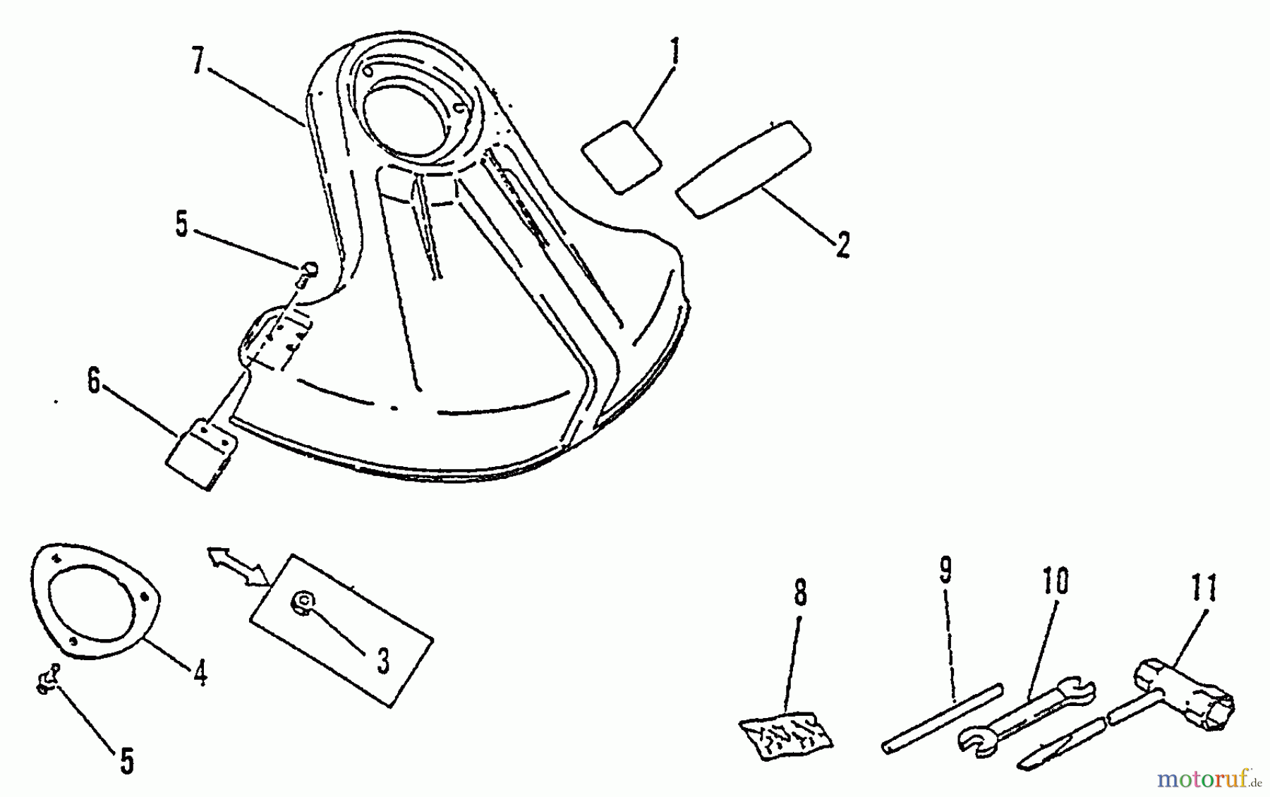 Echo Trimmer, Faden / Bürste SRM-2510 - Echo String Trimmer, S/N:098241 - 999999 Shield, Plastic, Tools