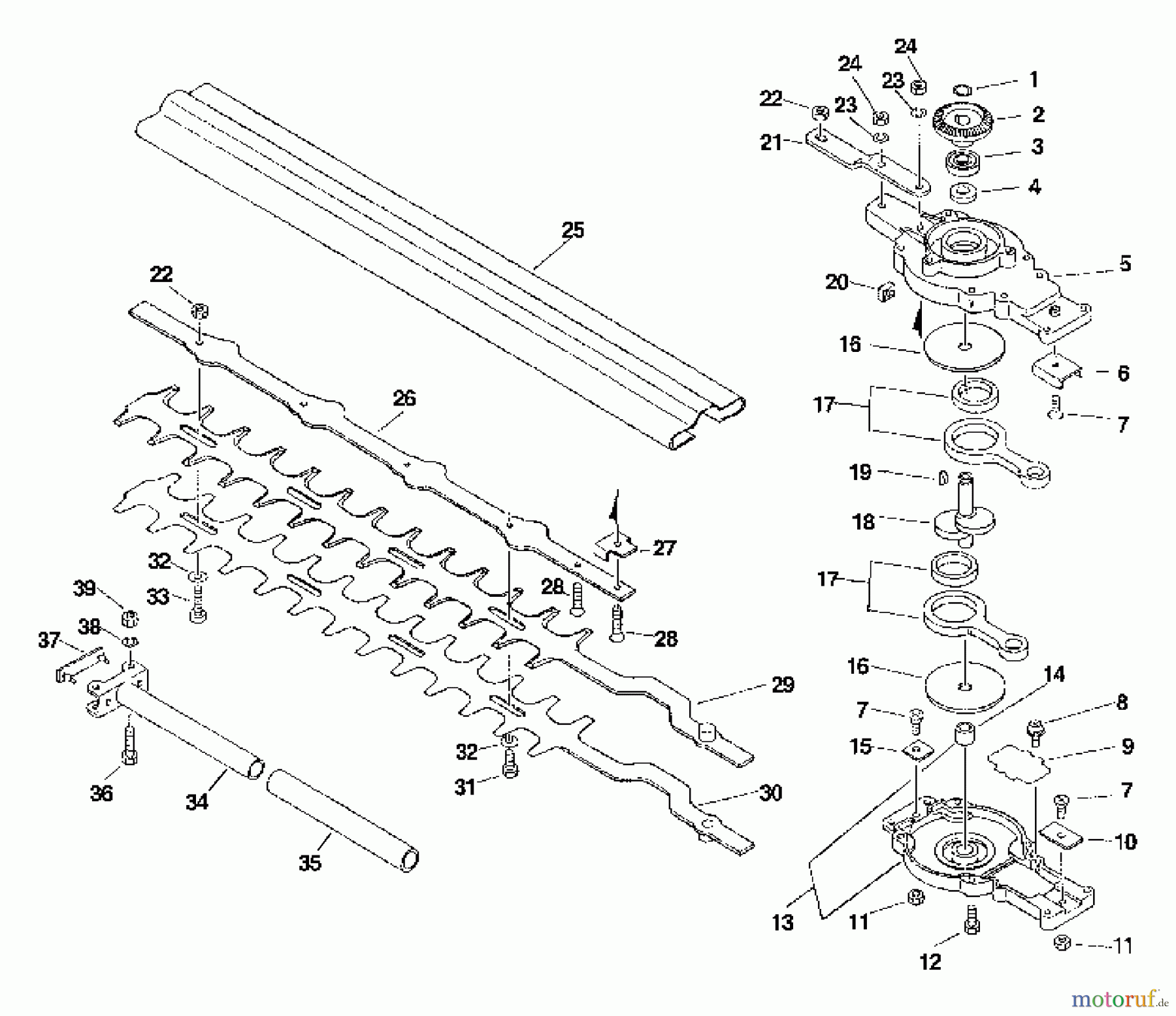 Echo Sägen Zubehör 99946400060 - Echo Hedge Trimmer Attachment Gear Case, Blades