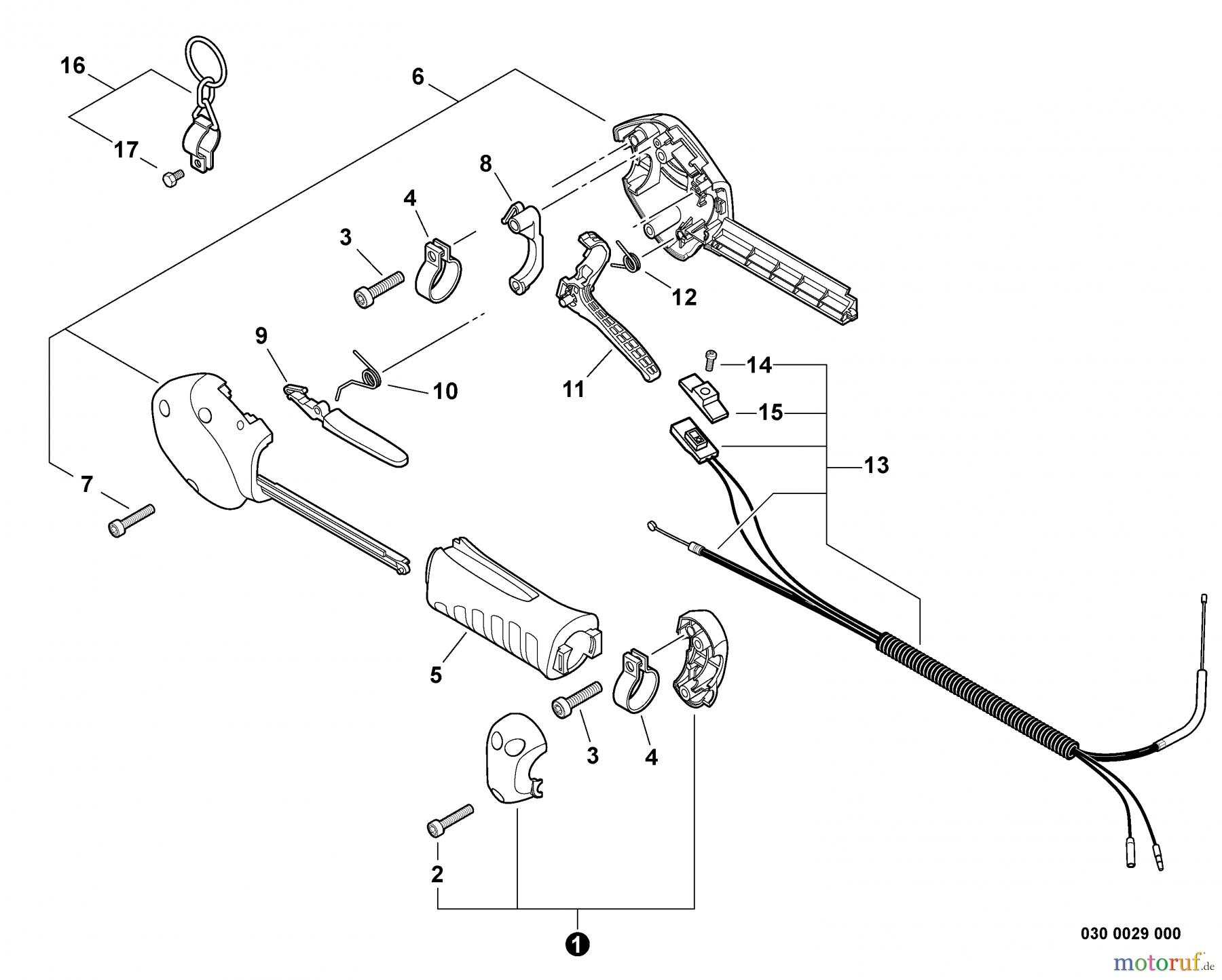 Echo Trimmer, Faden / Bürste SRM-265S - Echo String Trimmer, S/N: S70411001001 - S70411999999 Control Handle, Control Cable Assembly