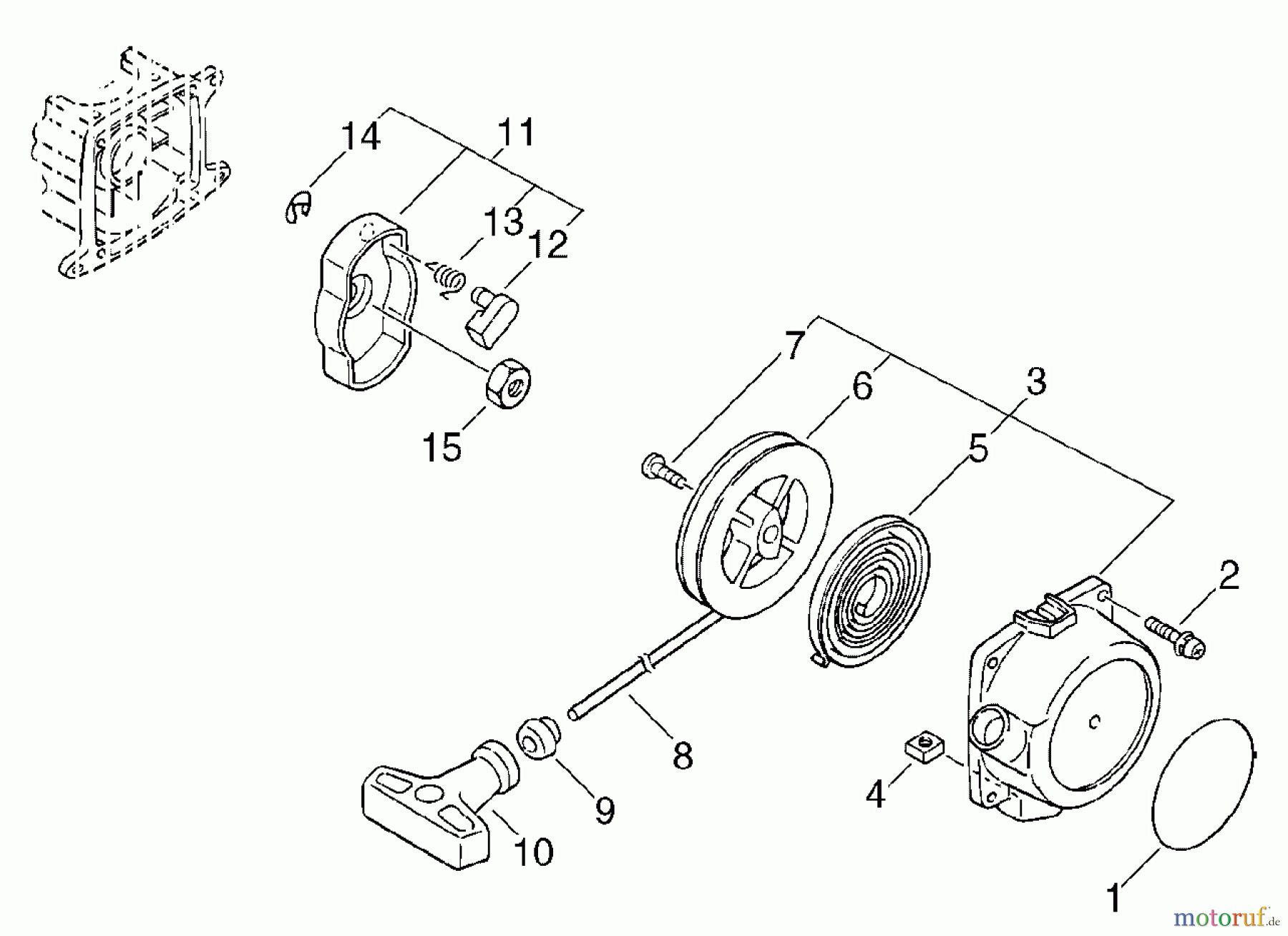 Echo Trimmer, Faden / Bürste SRM-270 - Echo String Trimmer/Brush Cutter, S/N: 36001001 - 36999999 Starter