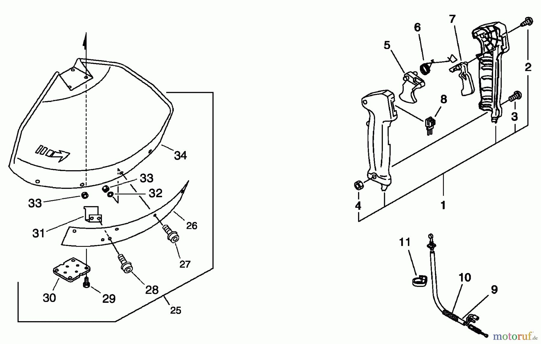 Echo Trimmer, Faden / Bürste SRM-270U - Echo String Trimmer/Brush Cutter, Debris Shield, Throttle Control