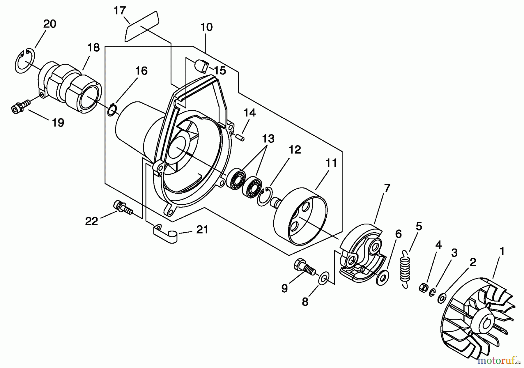 Echo Trimmer, Faden / Bürste SRM-270U - Echo String Trimmer/Brush Cutter, Fan Cover, Clutch, Flywheel