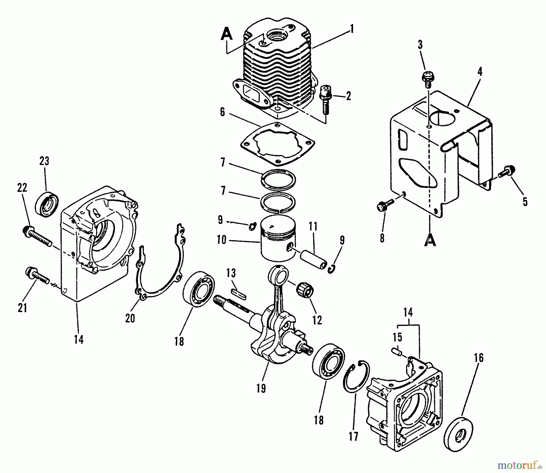Echo Bläser / Sauger / Häcksler / Mulchgeräte PB-300E - Echo Back Pack Blower, S/N 0000000 - 0049616 Engine, Crankcase
