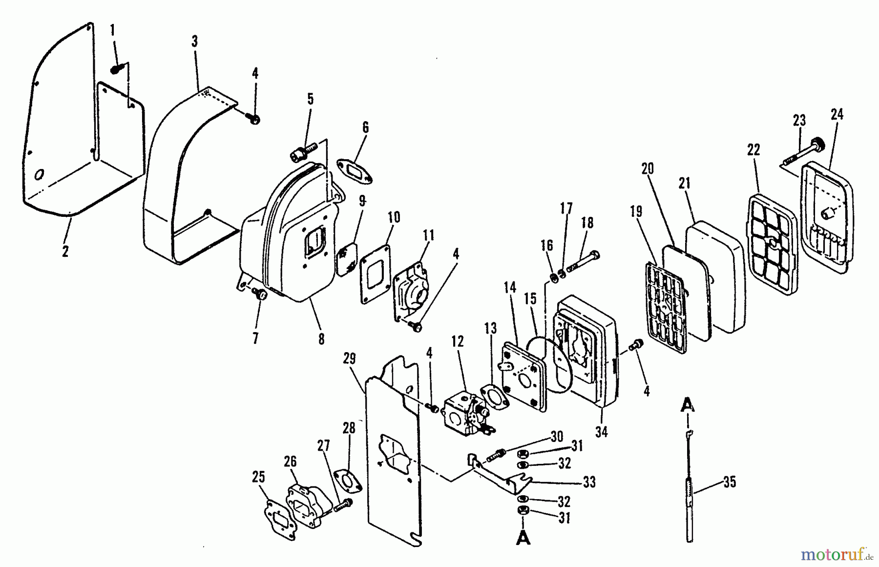 Echo Bläser / Sauger / Häcksler / Mulchgeräte PB-300E - Echo Back Pack Blower, S/N 0000000 - 0049616 Intake, Exhaust, Air Cleaner