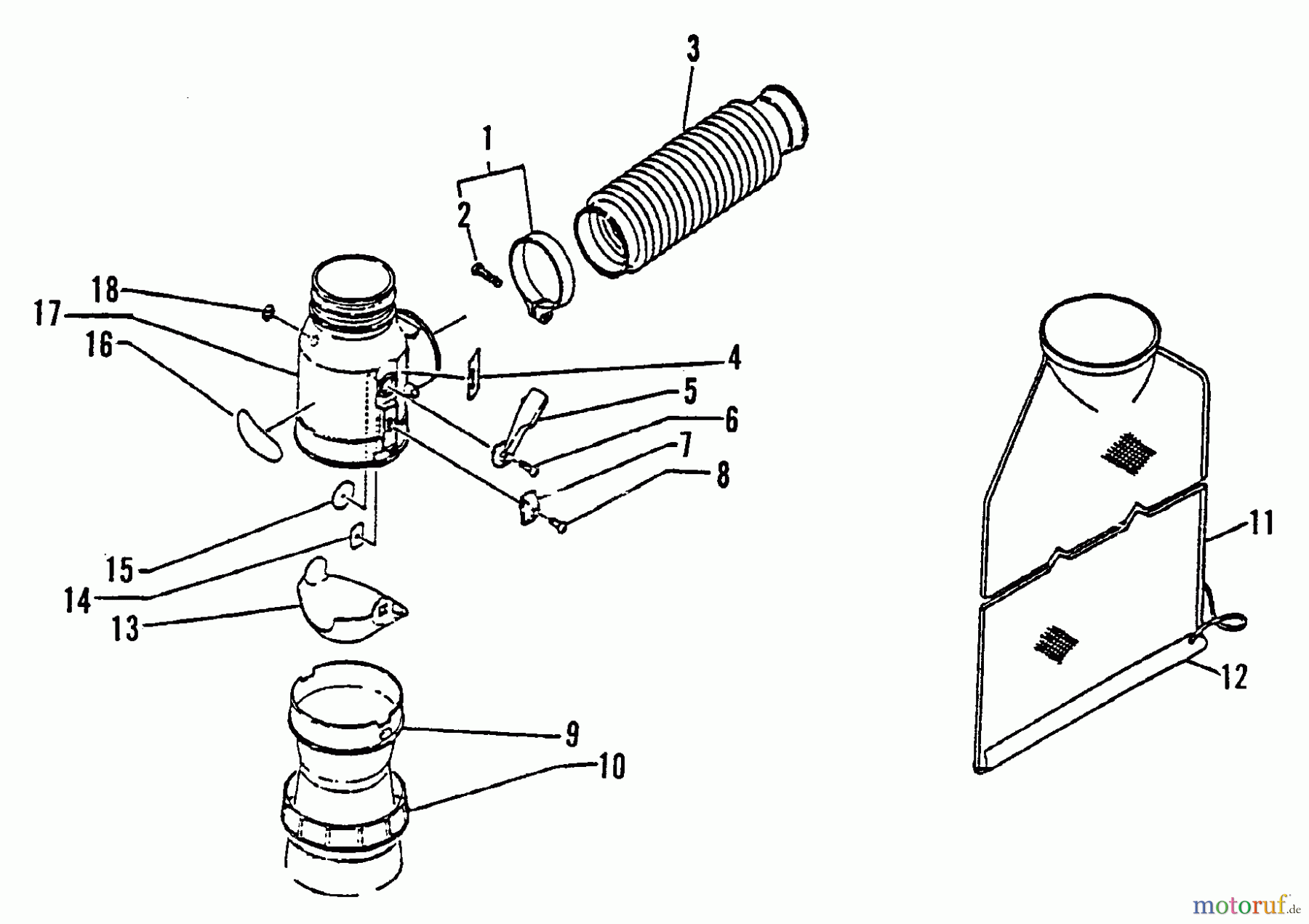 Echo Bläser / Sauger / Häcksler / Mulchgeräte PB-300E - Echo Back Pack Blower, S/N 0000000 - 0049616 Vacuum Attachment PBAV-300