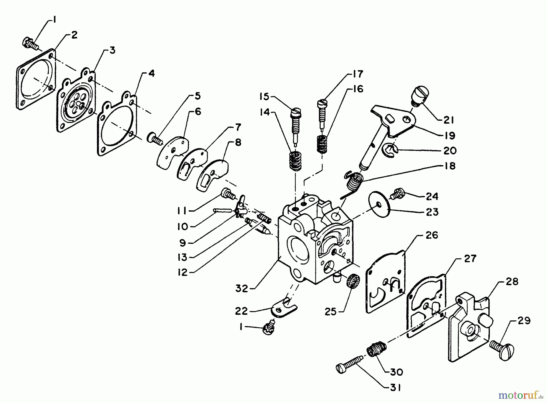  Echo Bläser / Sauger / Häcksler / Mulchgeräte	 PB-400 - Echo Back Pack Blower, S/N 054523 - 999999 Carburetor