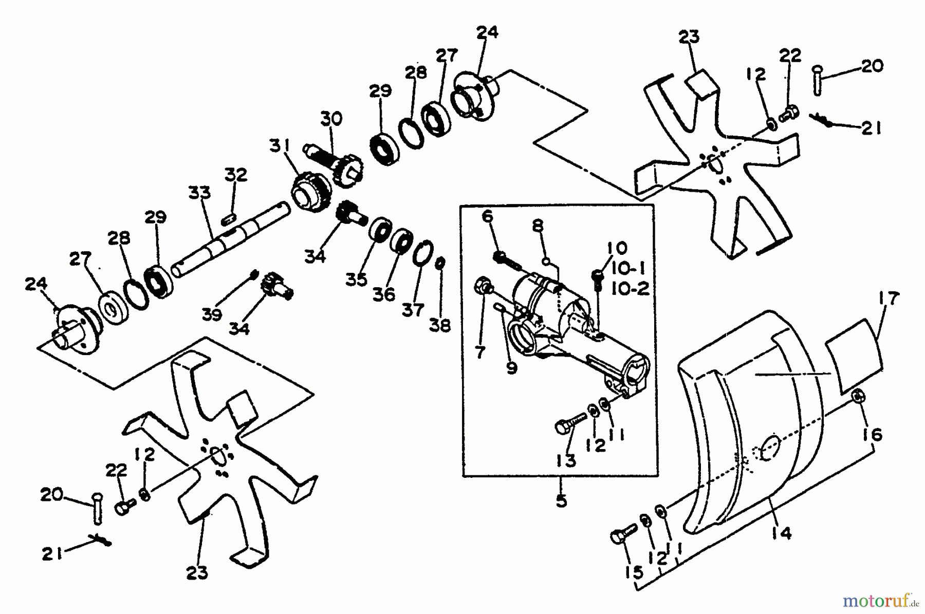 Echo Trimmer, Faden / Bürste SRM-3000 - Echo String Trimmer, S/N:037501 - 043225 Cultivator Attachment