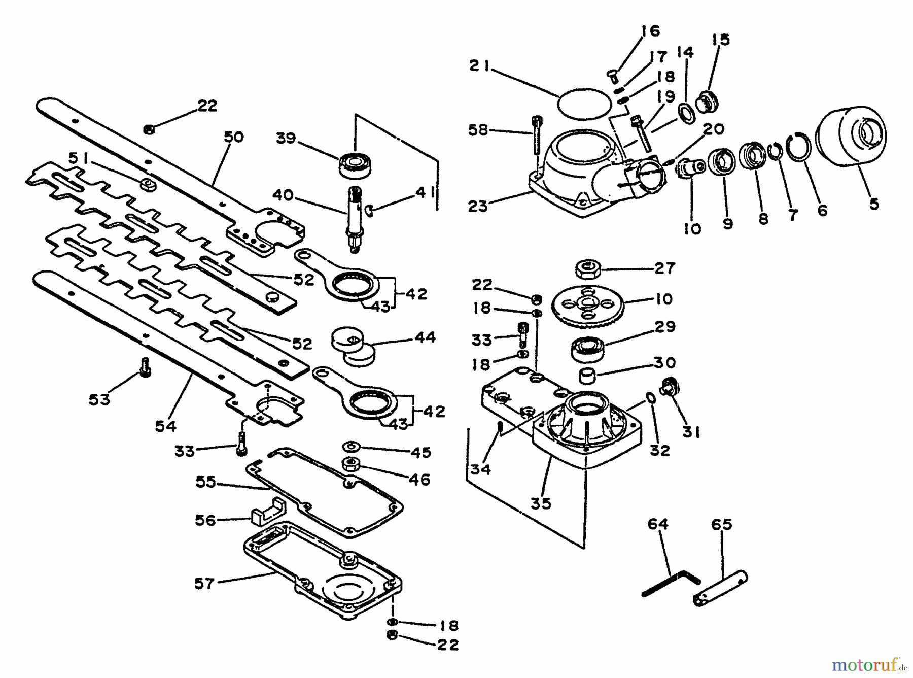 Echo Trimmer, Faden / Bürste SRM-3000 - Echo String Trimmer, S/N:037501 - 043225 Reciprocating Cutter