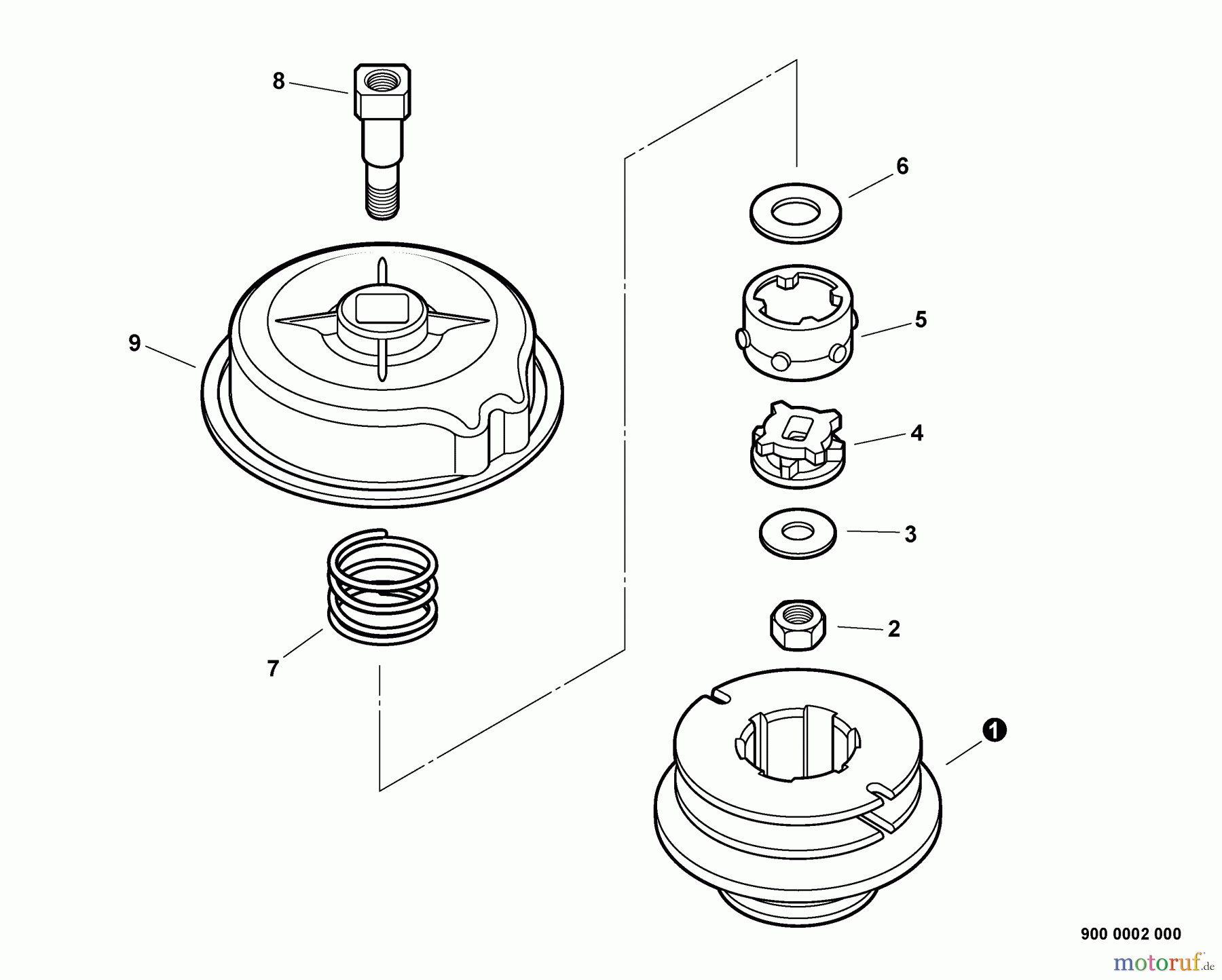 Echo Trimmer, Faden / Bürste SRM-280S - Echo String Trimmer, S/N:S74112001001 - S74112999999 ECHOmatic Pro Head