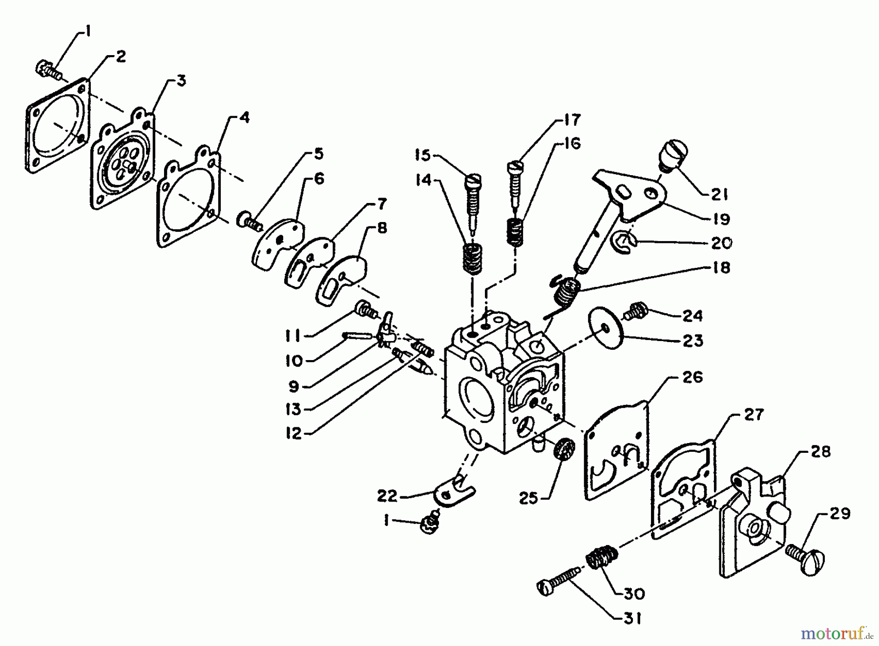  Echo Bläser / Sauger / Häcksler / Mulchgeräte	 PB-400E - Echo Back Pack Blower, S/N 249242 - 999999 Carburetor