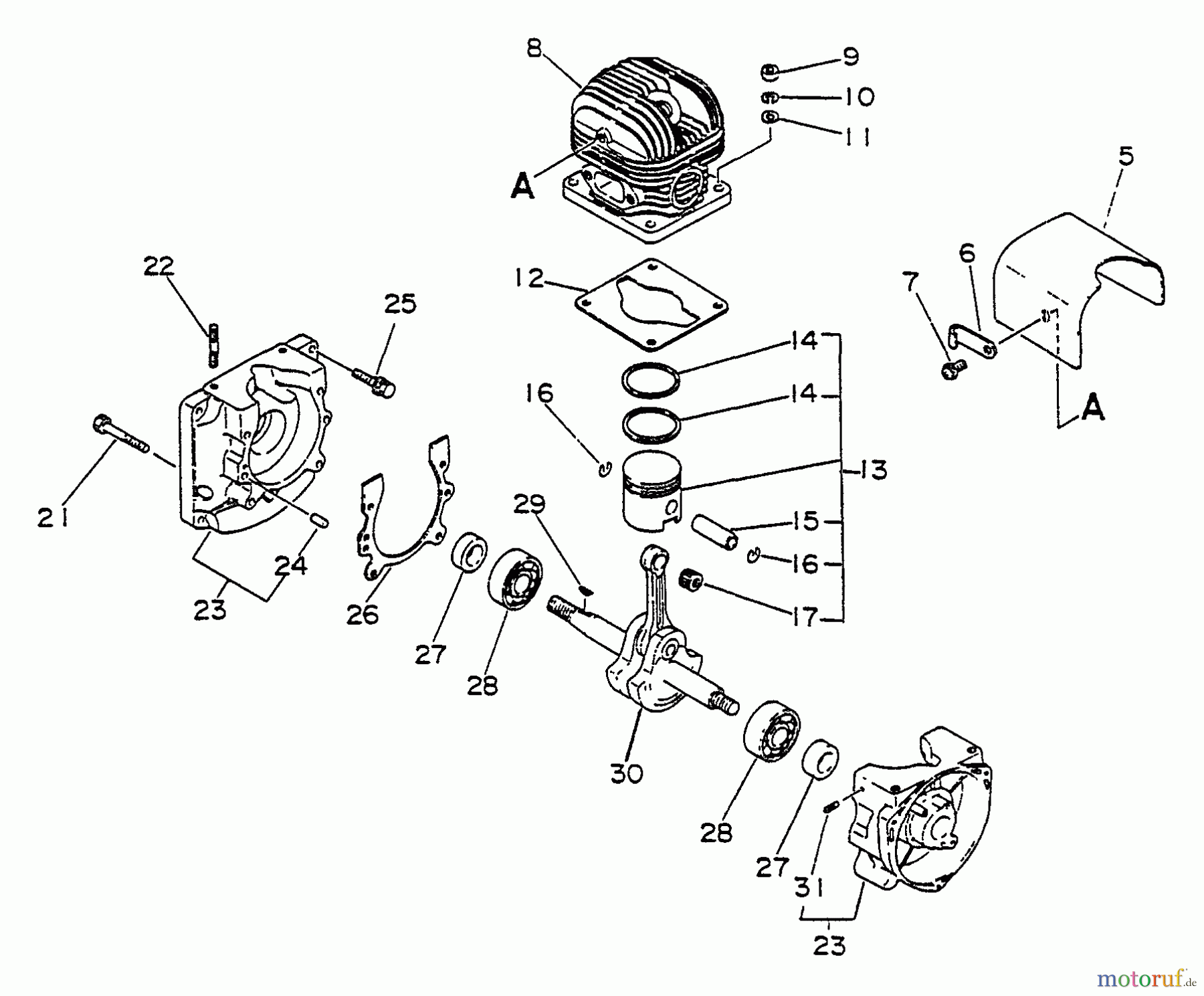 Echo Bläser / Sauger / Häcksler / Mulchgeräte PB-400E - Echo Back Pack Blower, S/N 249242 - 999999 Engine, Crankcase