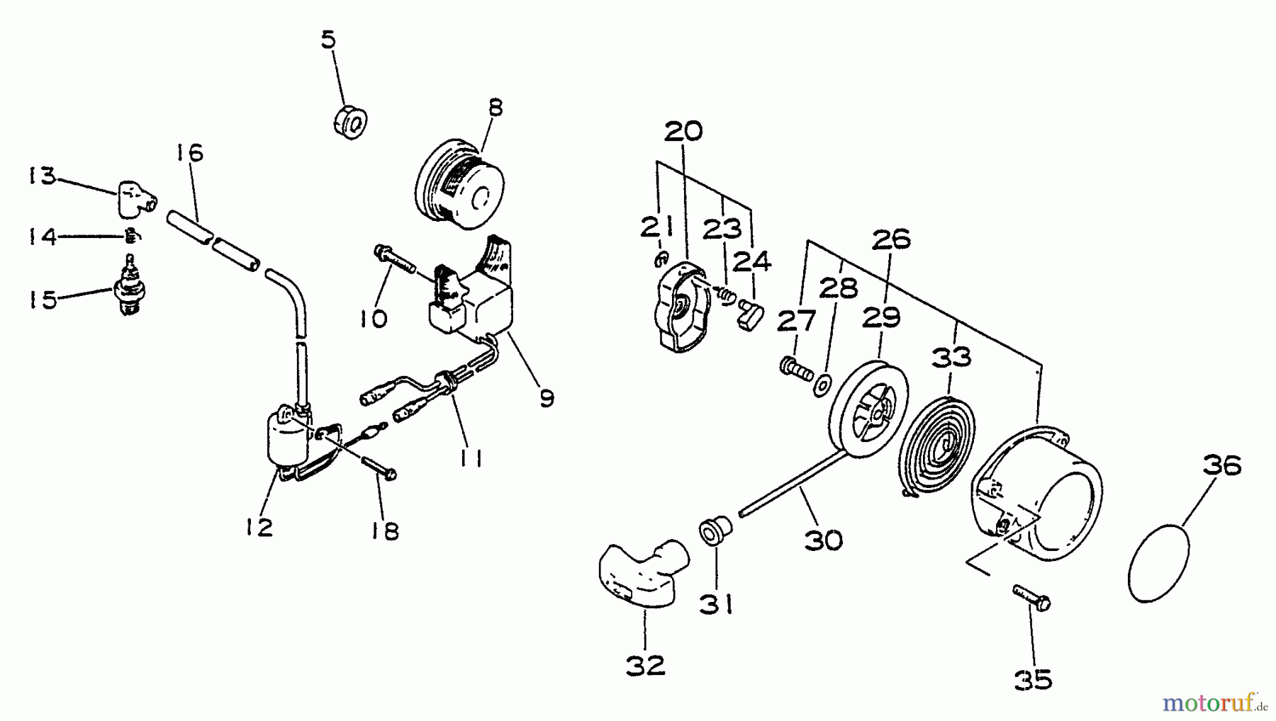 Echo Bläser / Sauger / Häcksler / Mulchgeräte PB-400E - Echo Back Pack Blower, S/N 249242 - 999999 Ignition, Starter