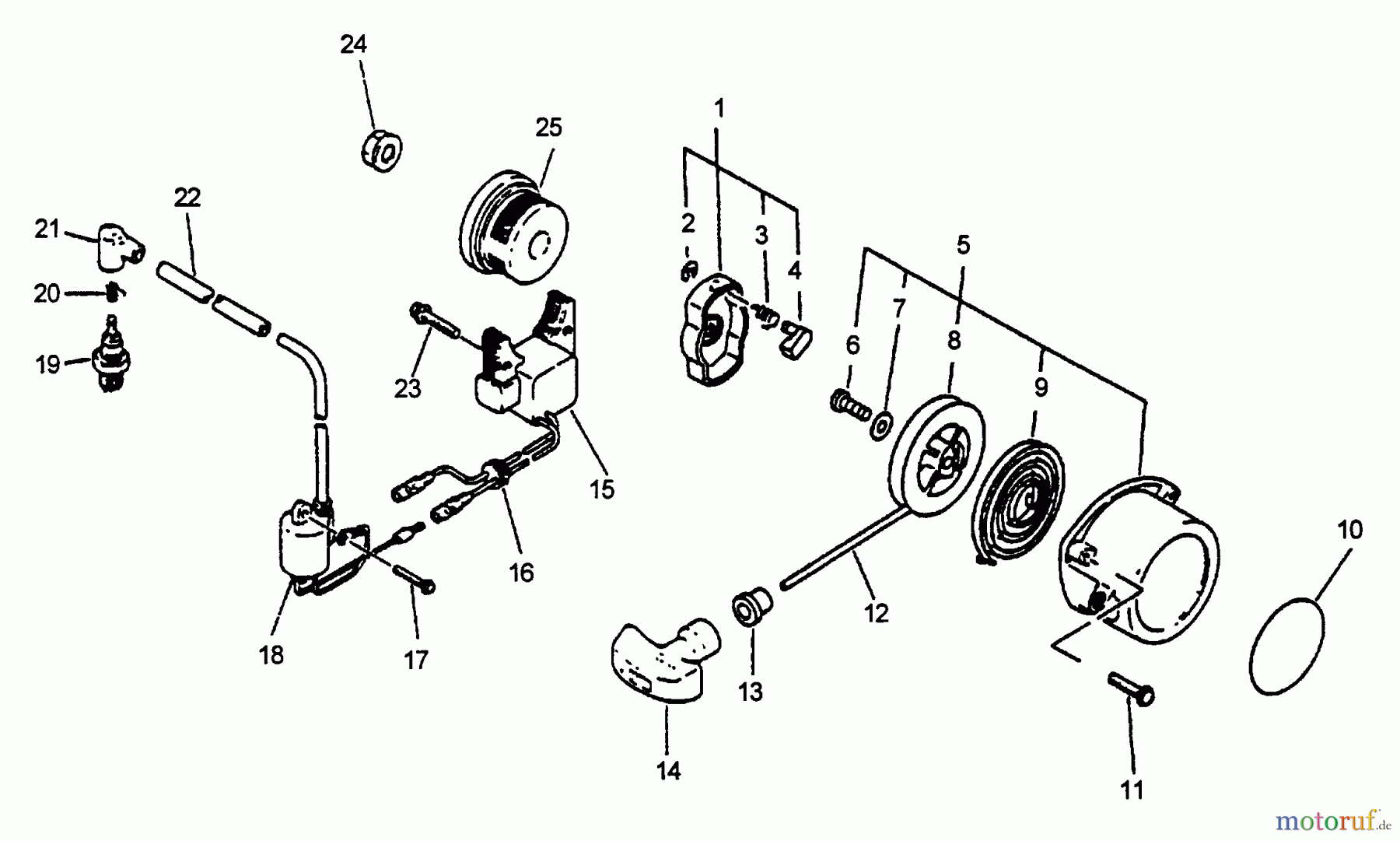  Echo Bläser / Sauger / Häcksler / Mulchgeräte	 PB-400E - Echo Back Pack Blower, Type 1E S/N 001001 & Up Ignition, Starter (06/96)