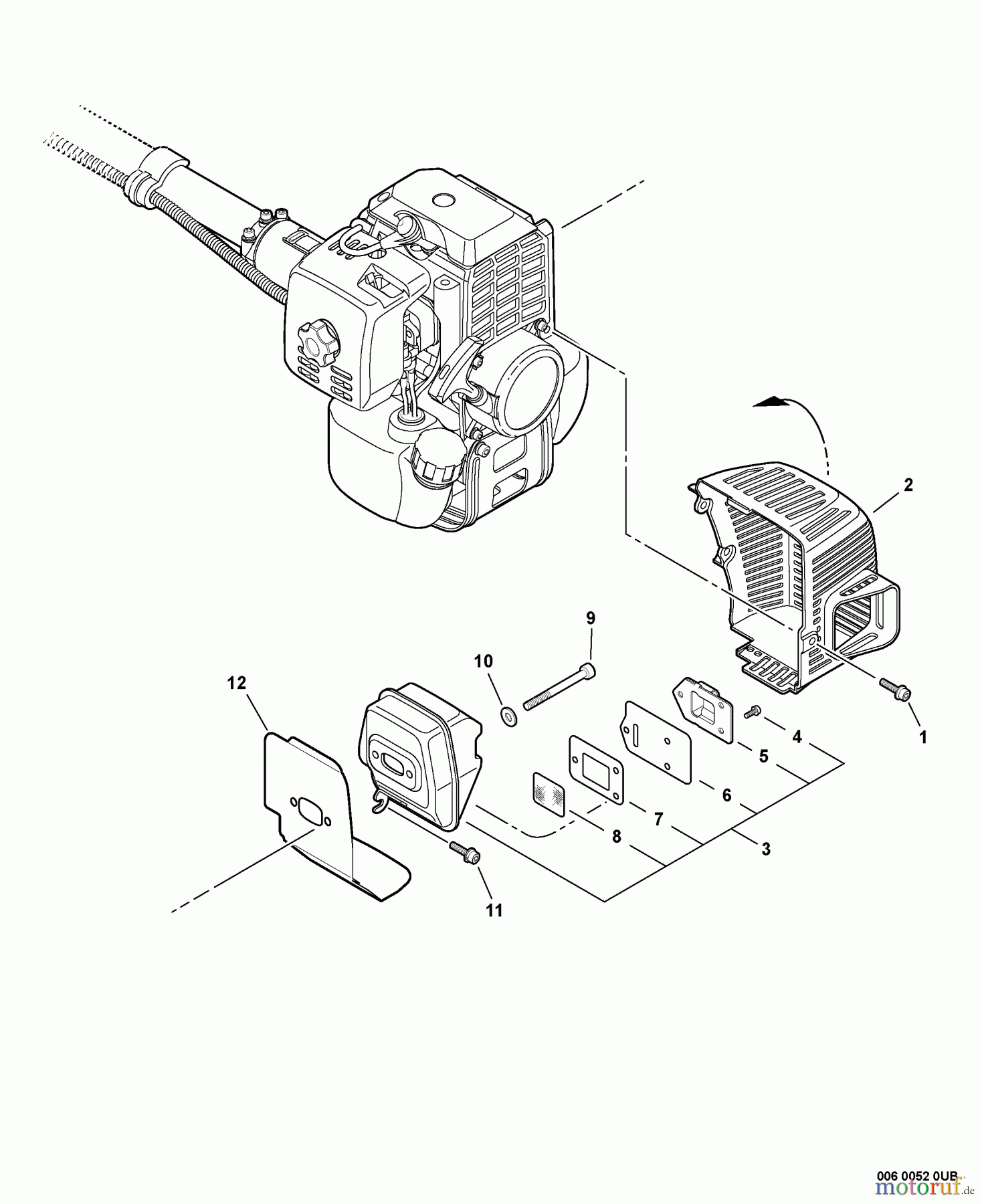 Echo Trimmer, Faden / Bürste SRM-311U - Echo String Trimmer/Brush Cutter, S/N:S82613001001 - S8261399999 Exhaust