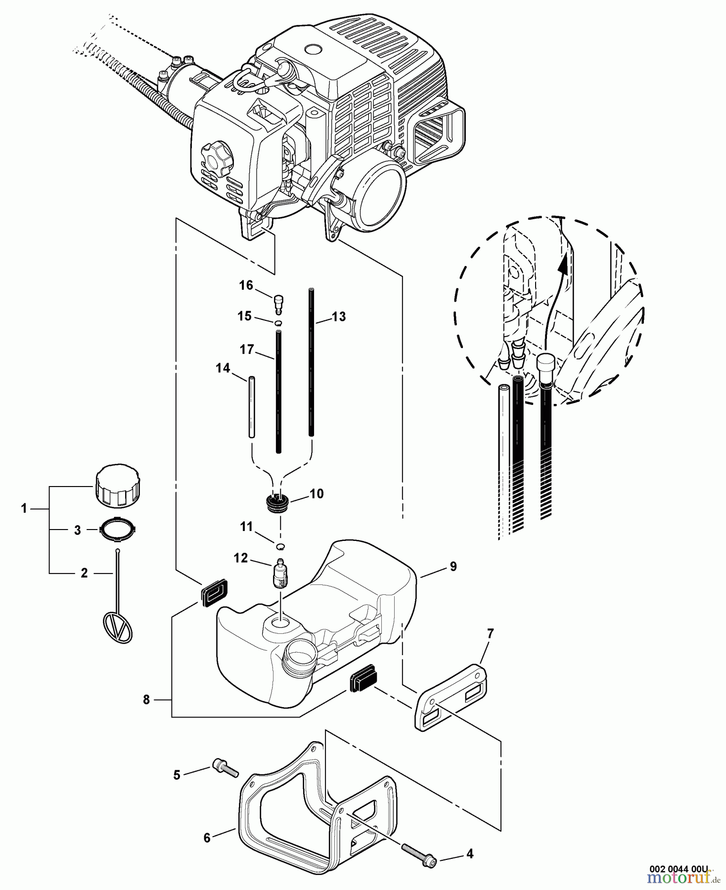 Echo Trimmer, Faden / Bürste SRM-311U - Echo String Trimmer/Brush Cutter, S/N:S82613001001 - S8261399999 Fuel System