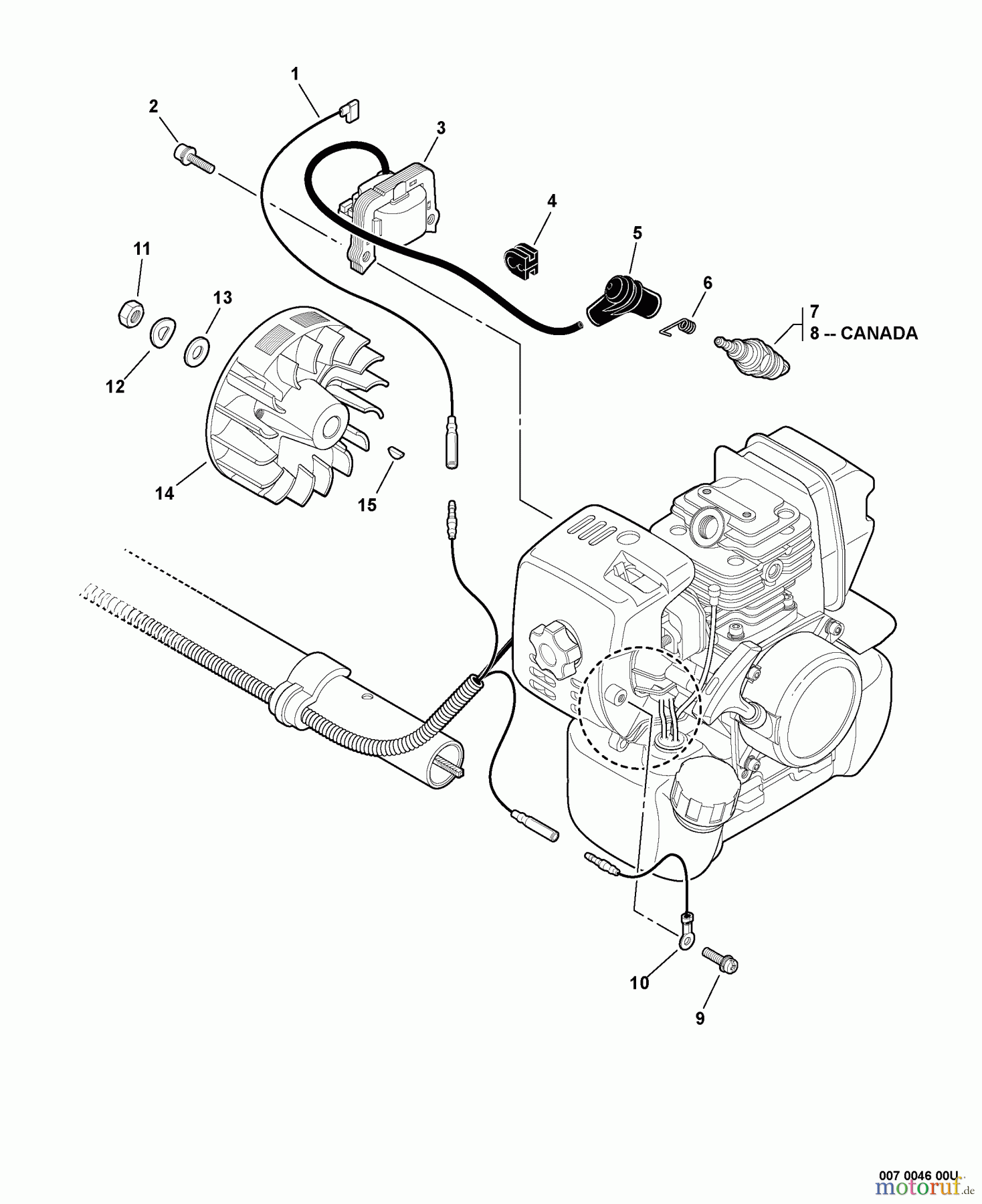 Echo Trimmer, Faden / Bürste SRM-311U - Echo String Trimmer/Brush Cutter, S/N:S75112001001 - S7511299999 Ignition