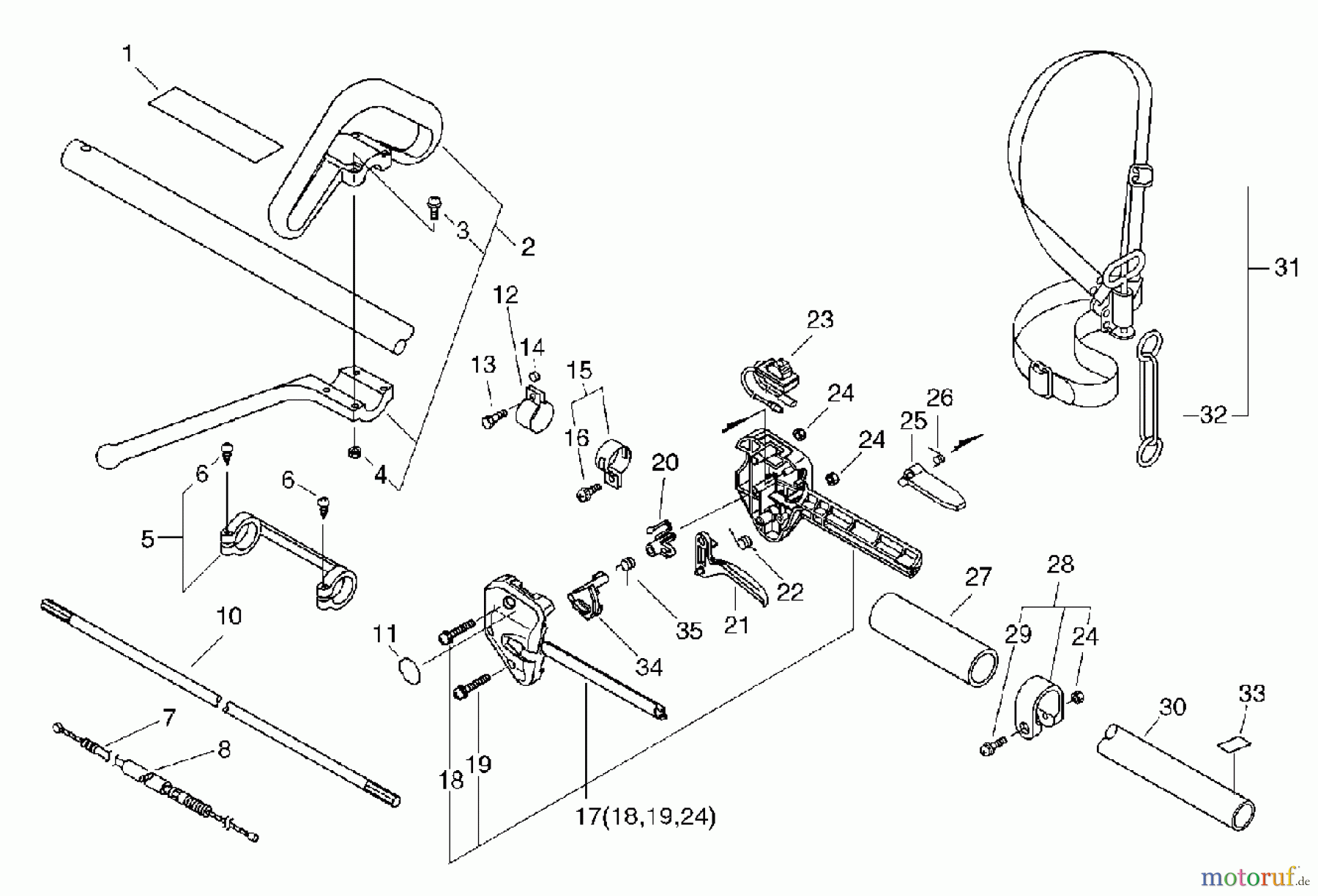  Echo Trimmer, Faden / Bürste SRM-360SL - Echo String Trimmer, S/N: S00836001001 - S00836999999 Loop Handle