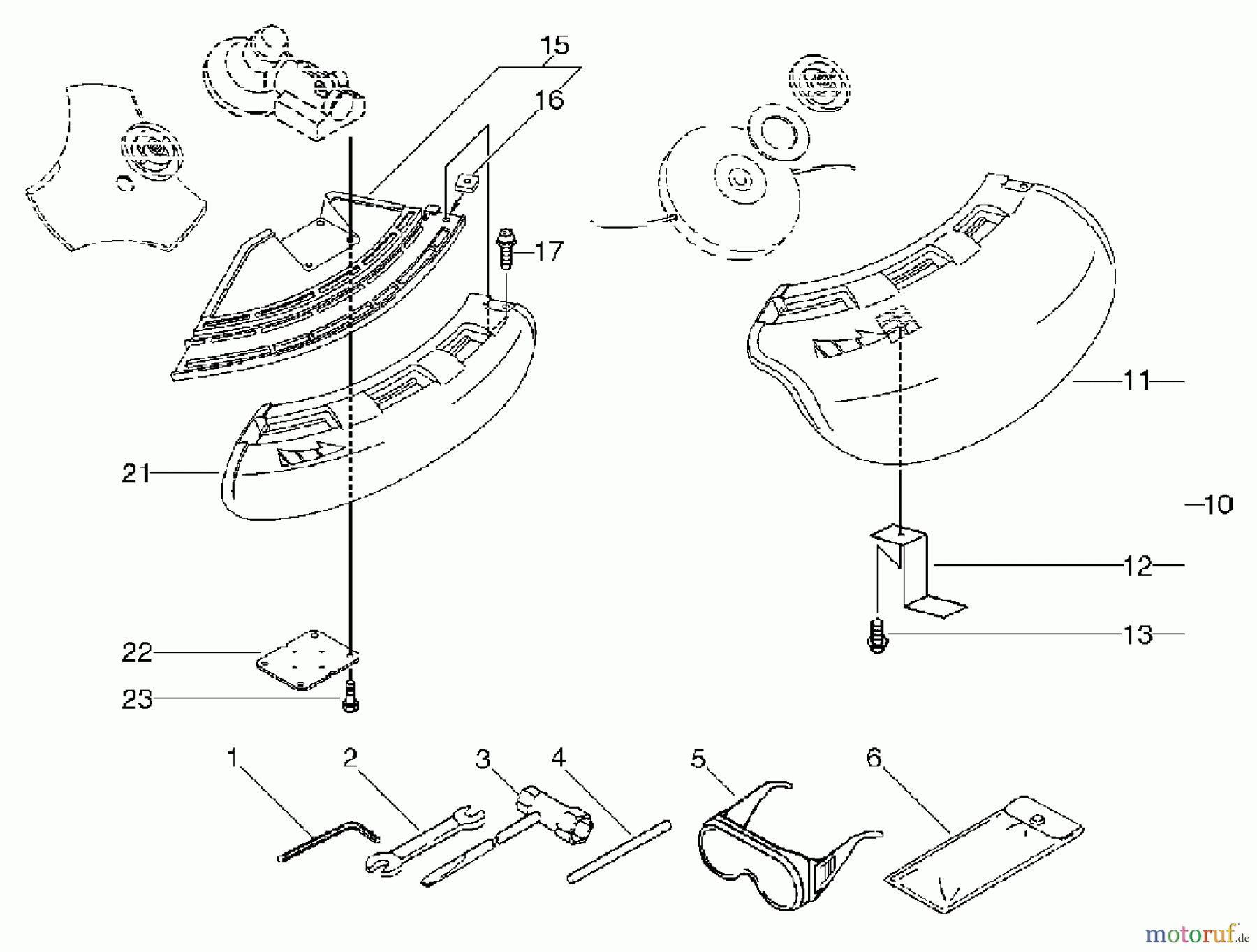  Echo Trimmer, Faden / Bürste SRM-360SL - Echo String Trimmer, S/N: S00836001001 - S00836999999 Shield(Drive Shaft Sr/Nr 003680 to 36003113), Tools