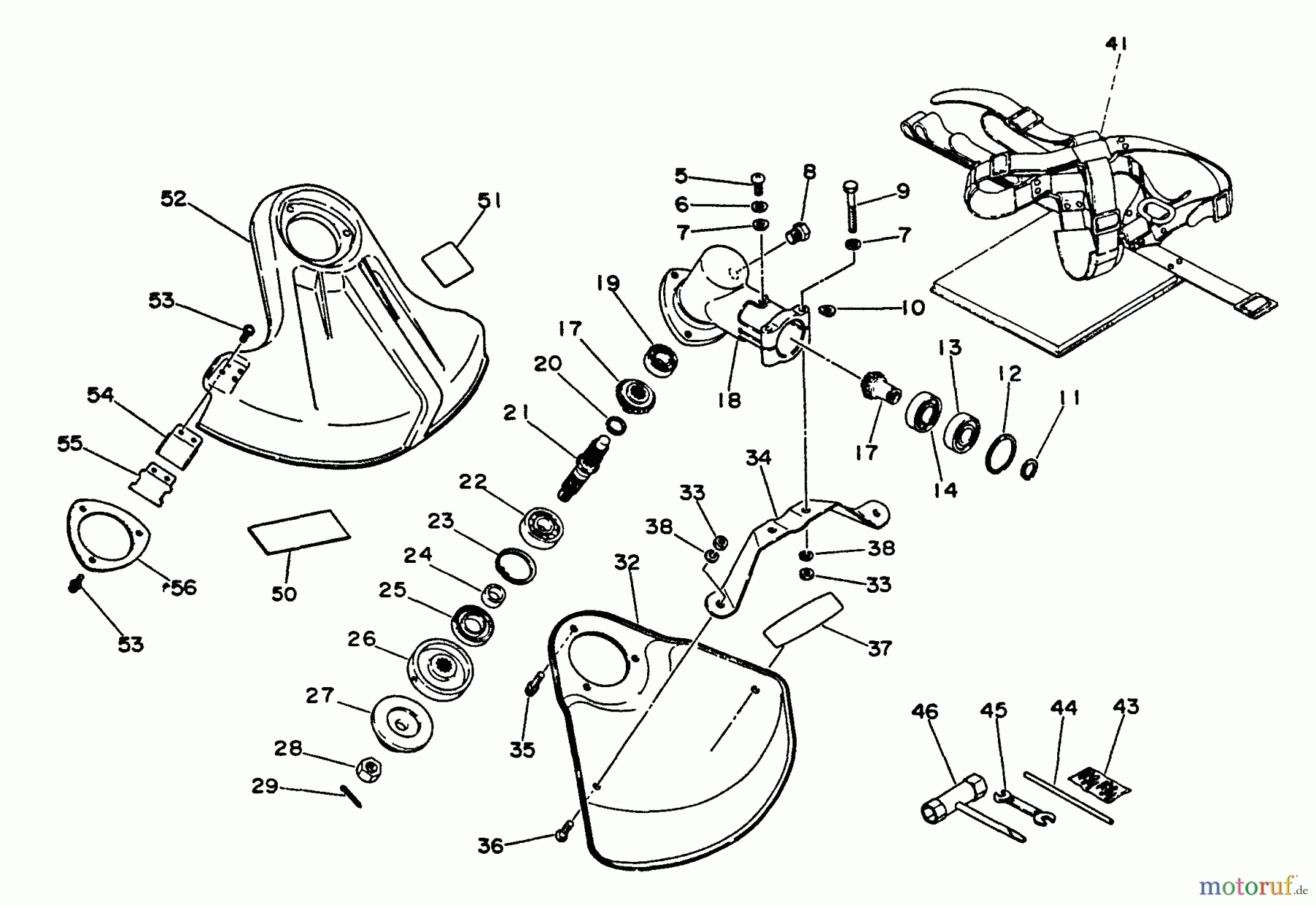 Echo Trimmer, Faden / Bürste SRM-400BE - Echo String Trimmer Gear Case, Shield, Harness, Tools