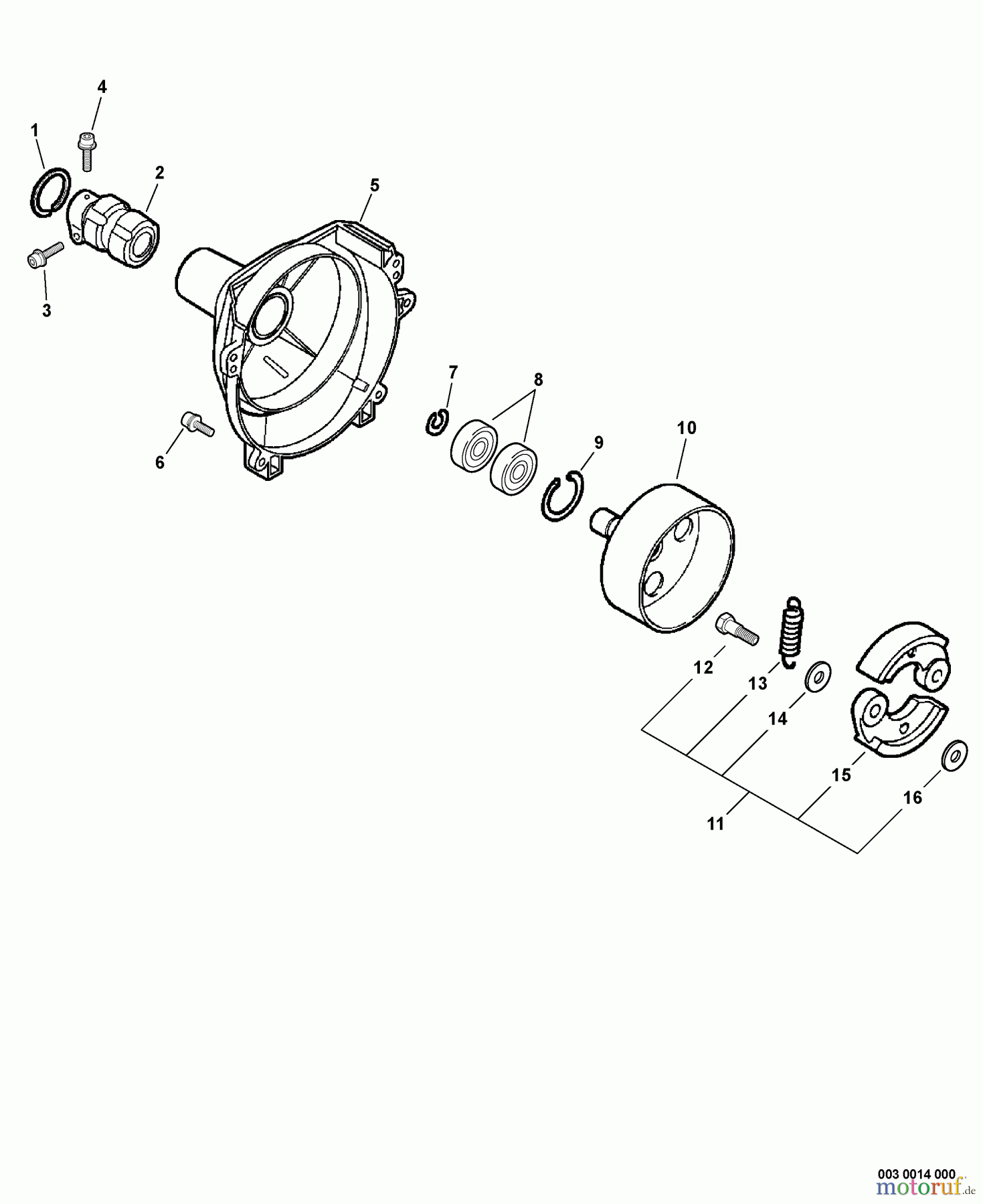 Echo Trimmer, Faden / Bürste SRM-400U - Echo String Trimmer/Brush Cutter, S/N:S16004001495 - S1600499999 Fan Cover, Clutch