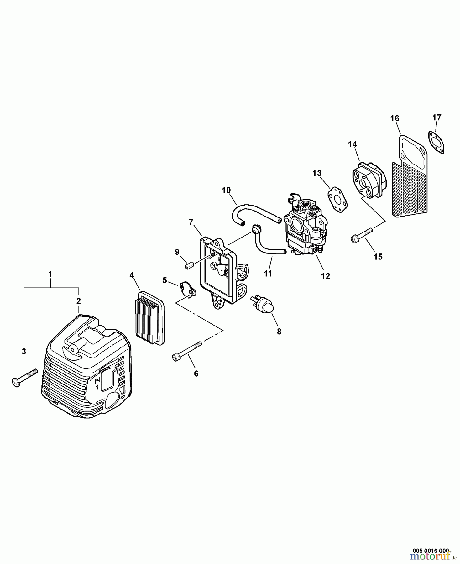 Echo Trimmer, Faden / Bürste SRM-400U - Echo String Trimmer/Brush Cutter, S/N:S16004001495 - S1600499999 Intake