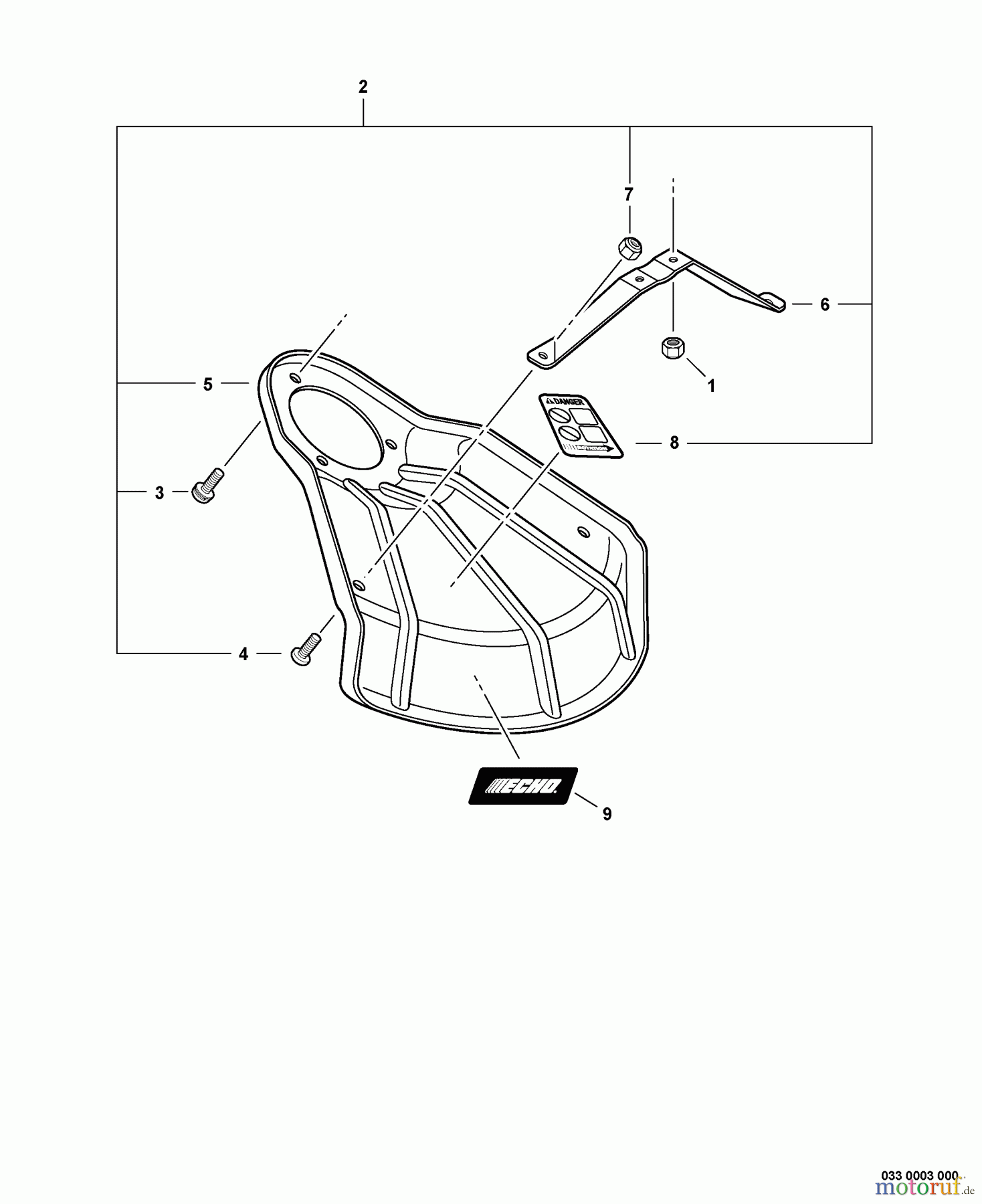 Echo Trimmer, Faden / Bürste SRM-410U - Echo String Trimmer/Brush Cutter, S/N:S05704001001 - S0570499999 Metal Shield