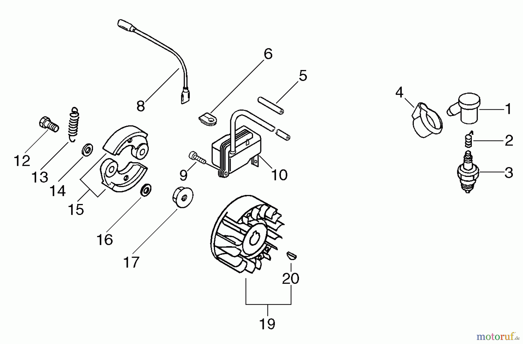 Echo Trimmer, Faden / Bürste SRM-4300F - Echo String Trimmer/Brush Cutter, S/N: S51220001001 - S51220999999 Flywheel, Ignition Coil
