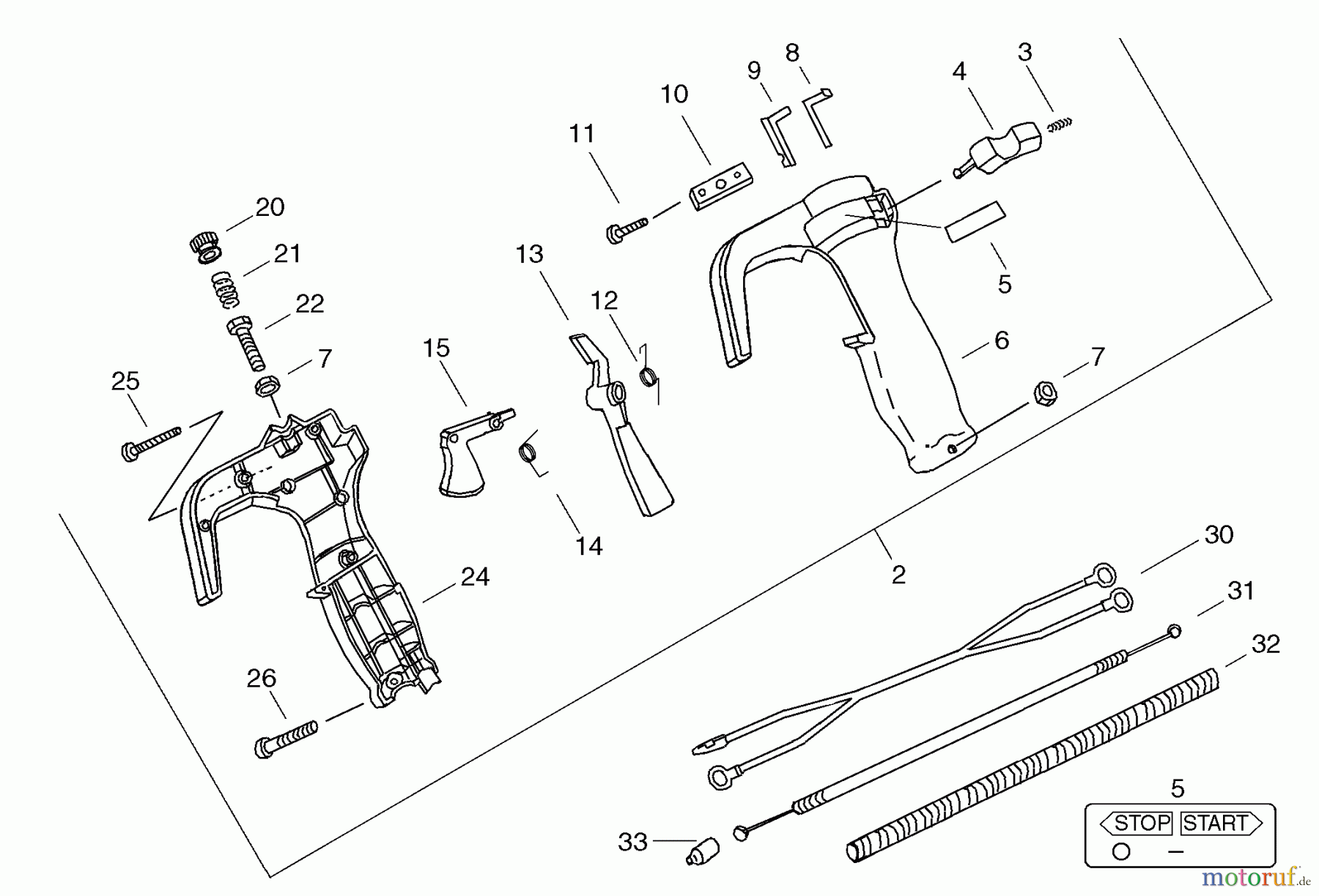 Echo Trimmer, Faden / Bürste SRM-4300F - Echo String Trimmer/Brush Cutter, S/N: S51220001001 - S51220999999 Throttle Control