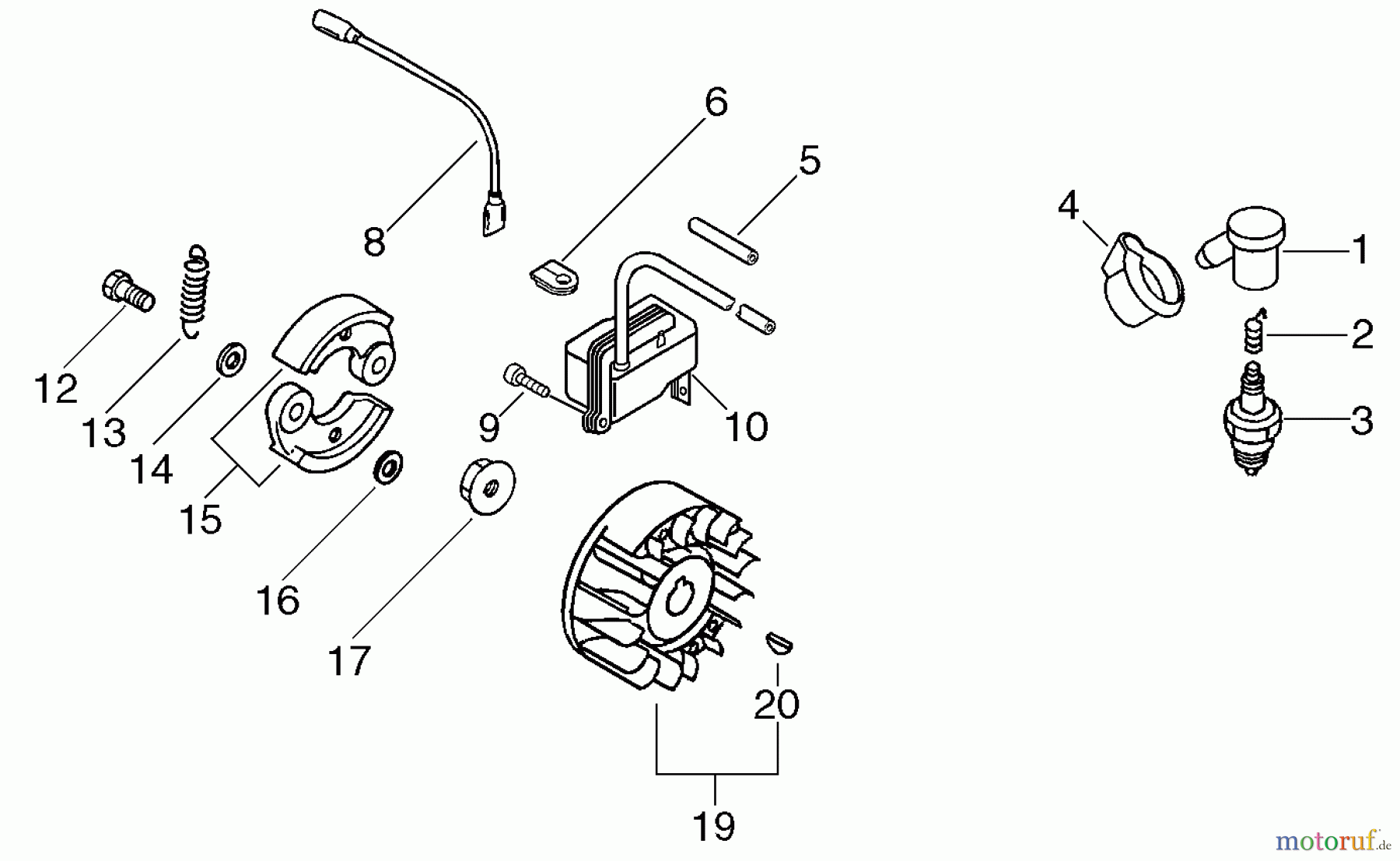 Echo Trimmer, Faden / Bürste SRM-4300R - Echo String Trimmer/Brush Cutter, S/N: S51220001001 - S51220999999 Flywheel, Ignition Coil