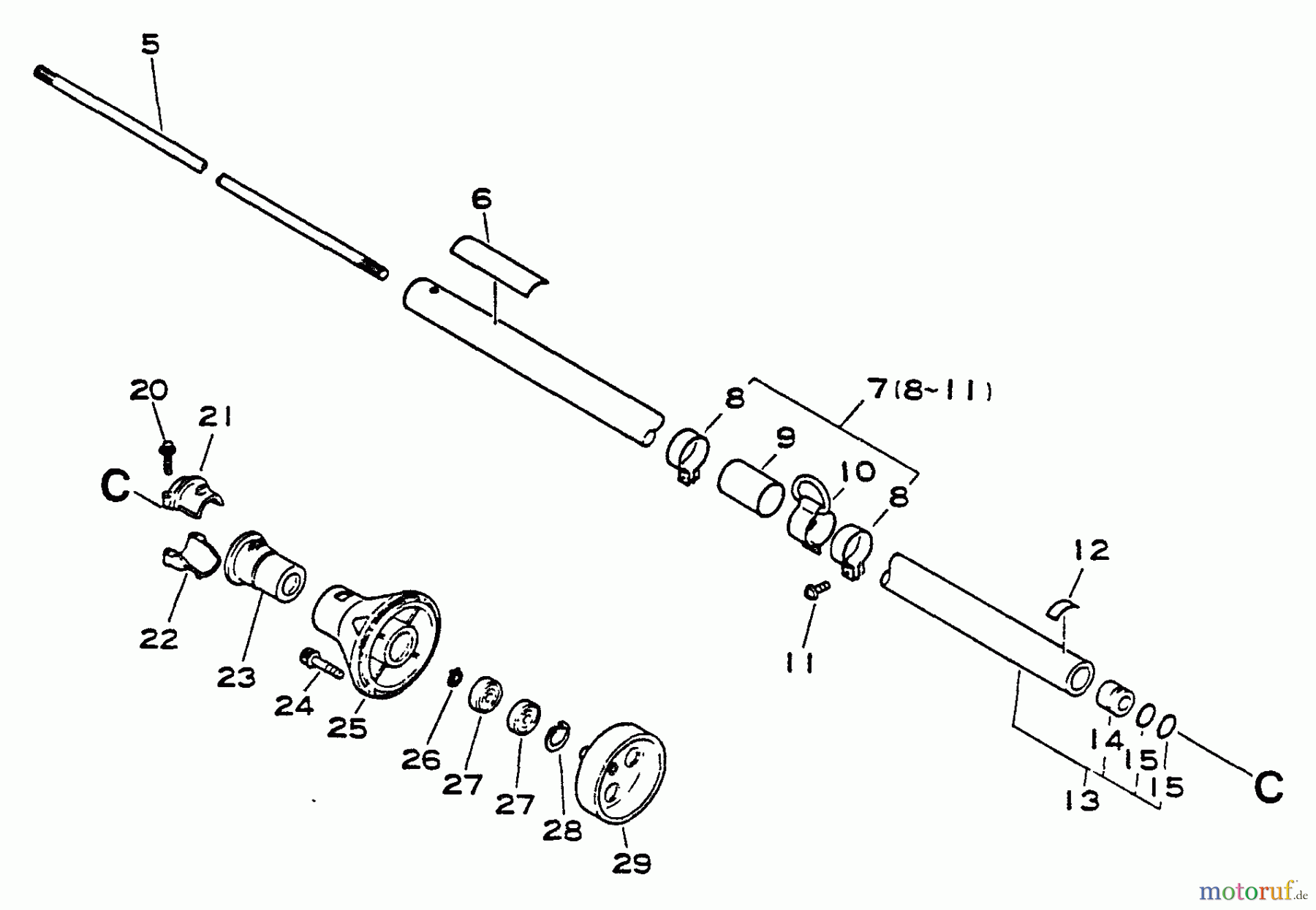 Echo Trimmer, Faden / Bürste SRM-4600 - Echo String Trimmer/Brush Cutter Driveshaft, Clutch Housing