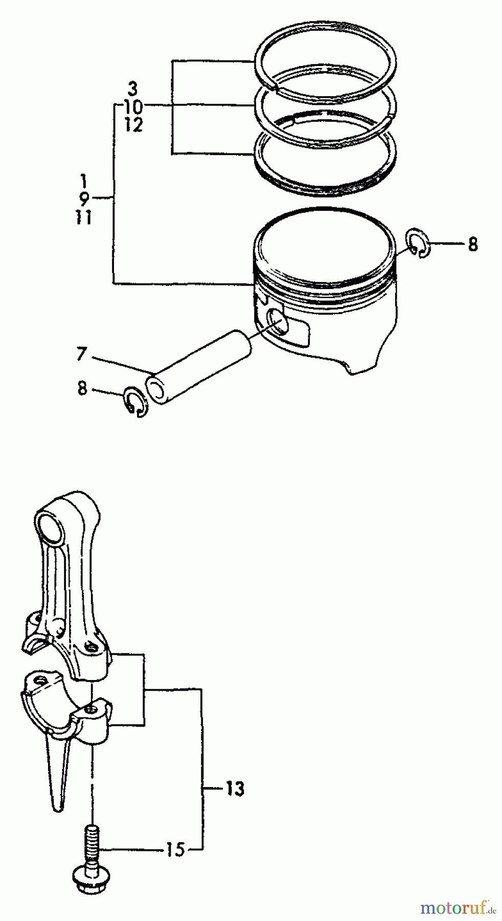 Echo Wasserpumpen TP-2000 - Echo Trash Pump Connecting Rod, Piston